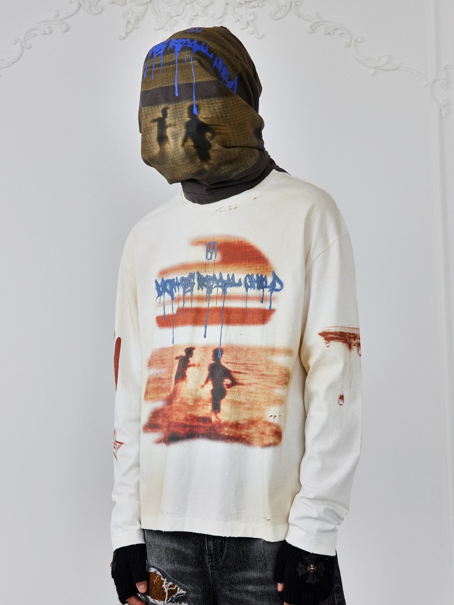 Sunset printed LS Tee