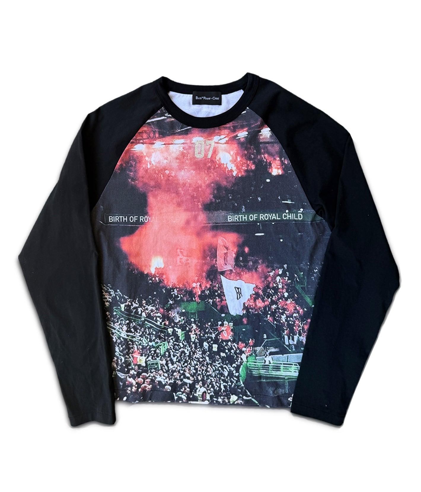 Stadium Flame Raglan Long Sleeve Tee Black