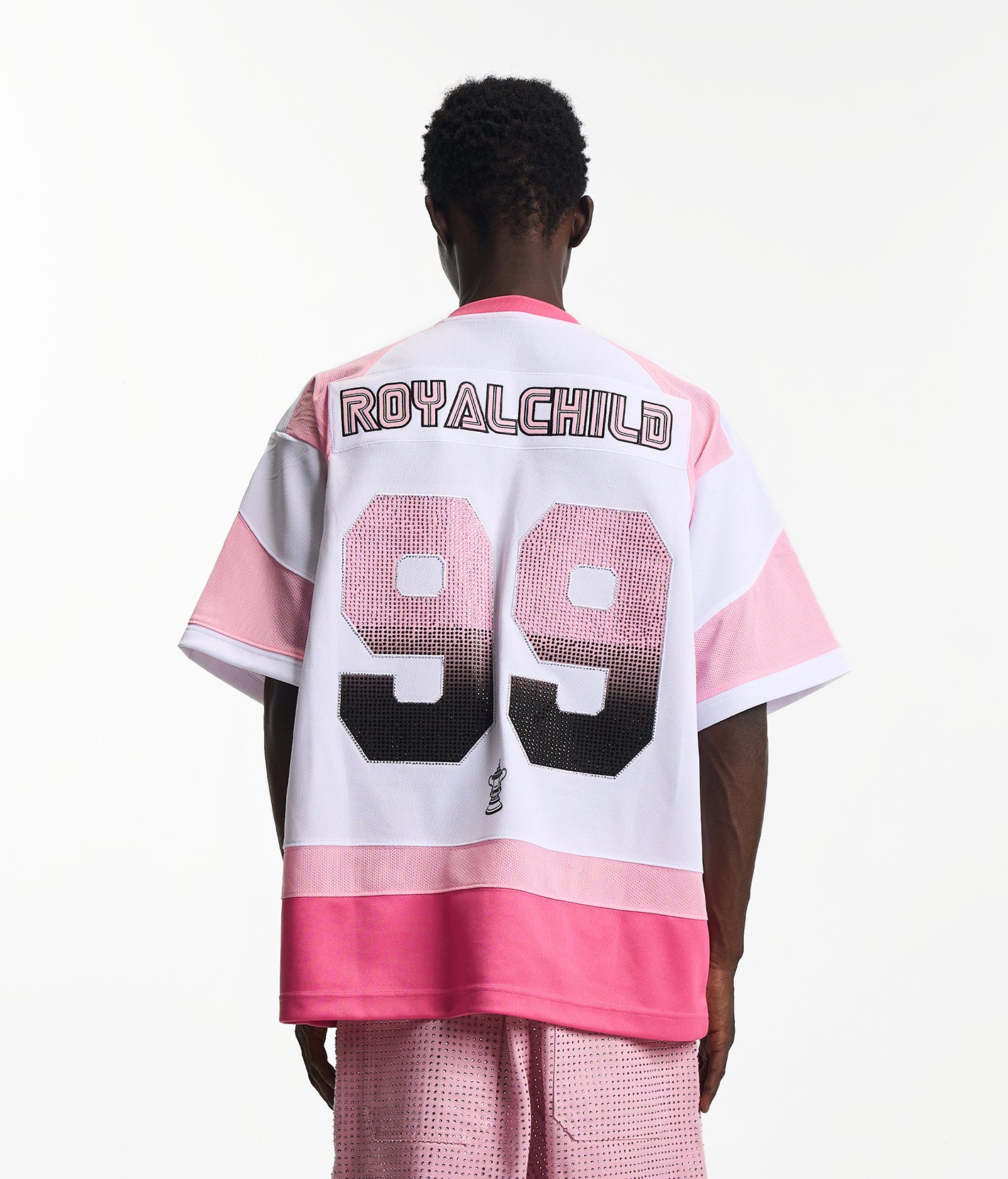 Double Lion Rhinestone Jersey in PINK