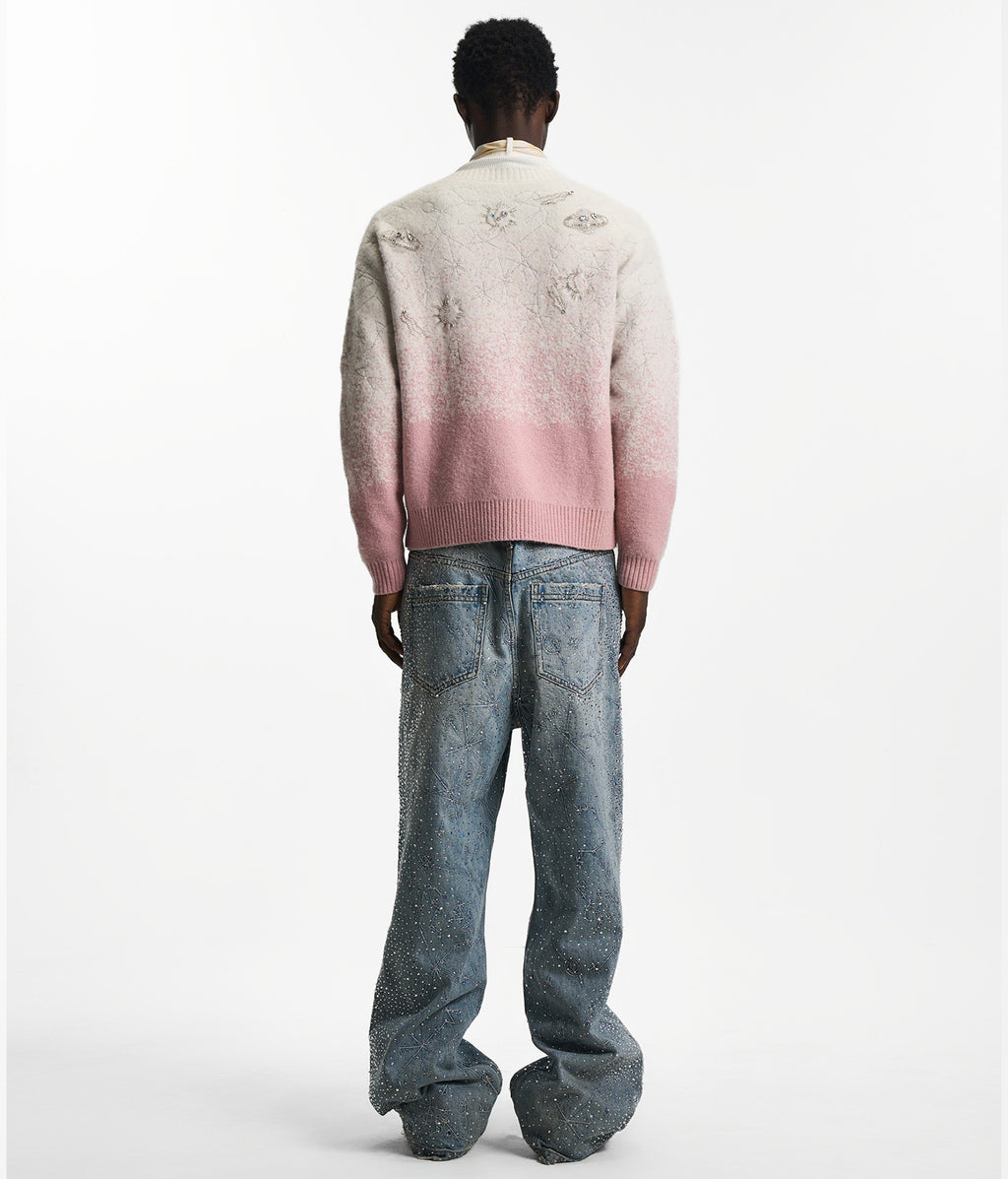 Stardust Pink Embroidered Cardigan