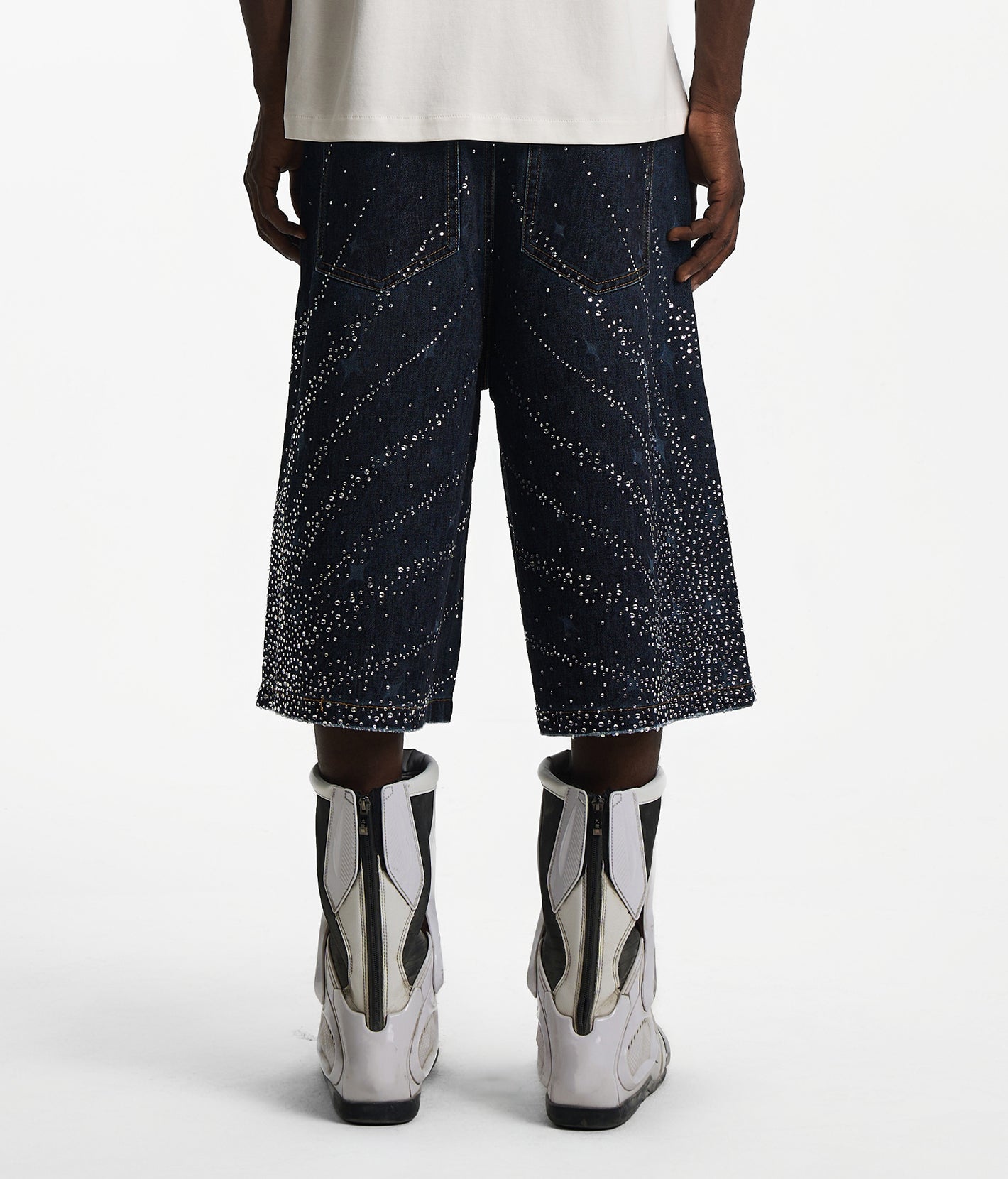 20K Starlight Diamond Denim Shorts Blue | Birth of Royal Child
