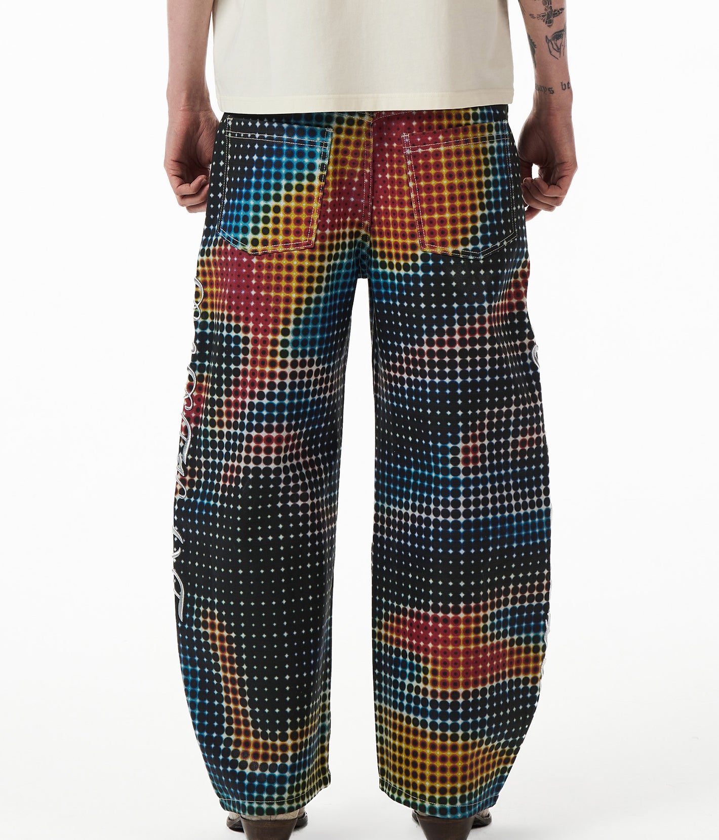 Thermal Polka-Dot Curved Knife Pants