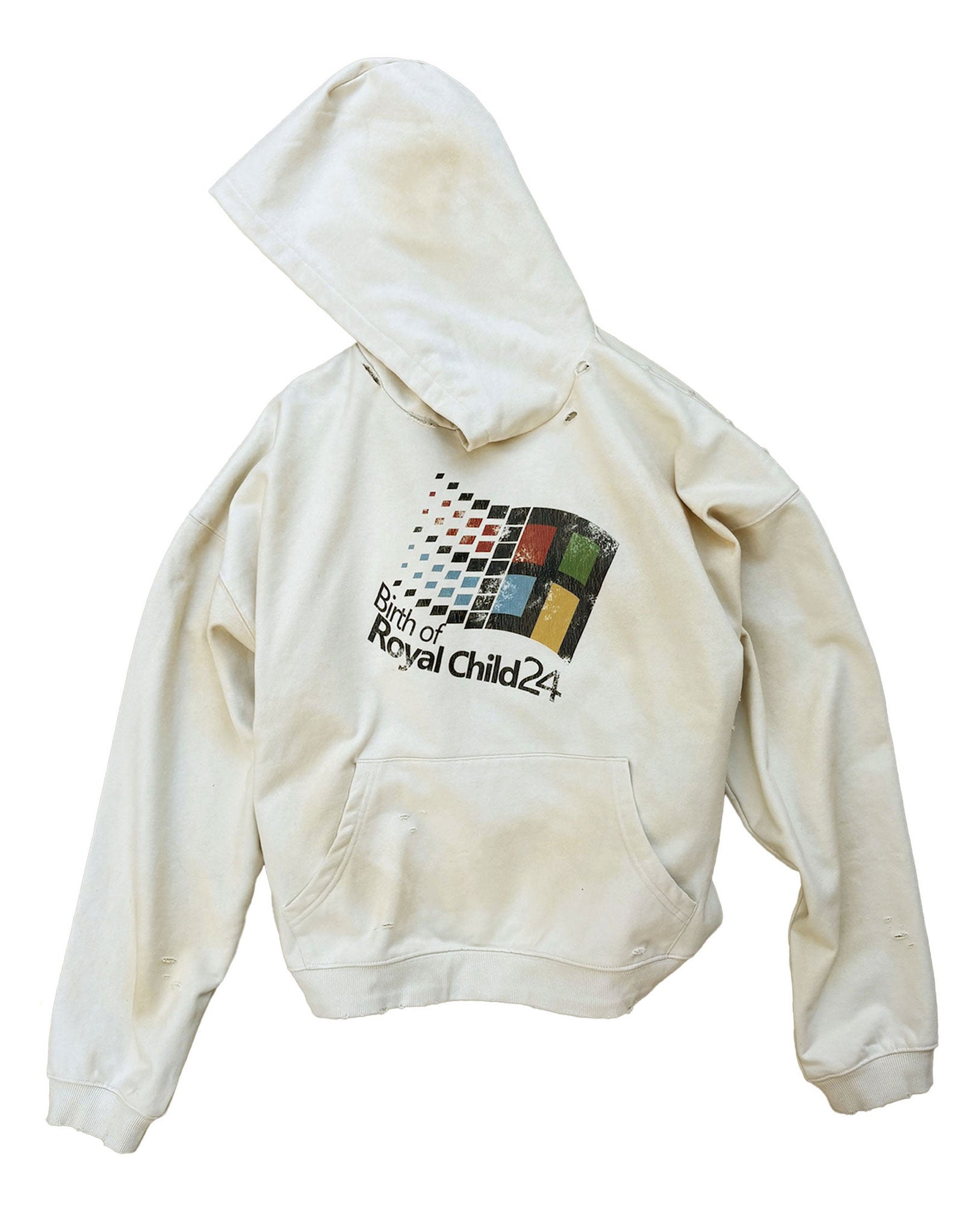 "Windows24" Retro Distressed Hoodie