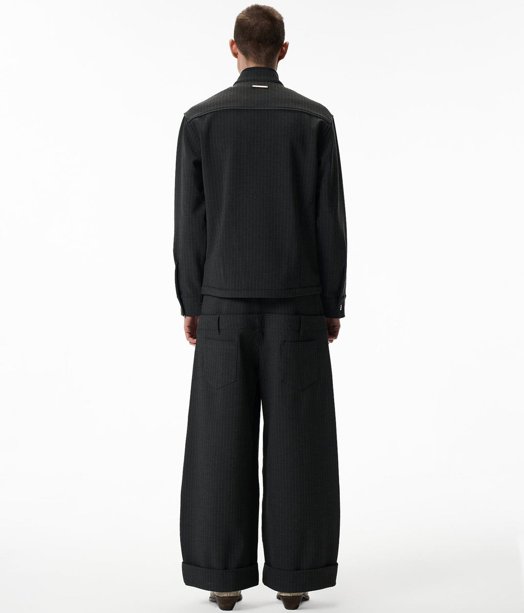 Fencer Pinstripe Asymmetric Shirt