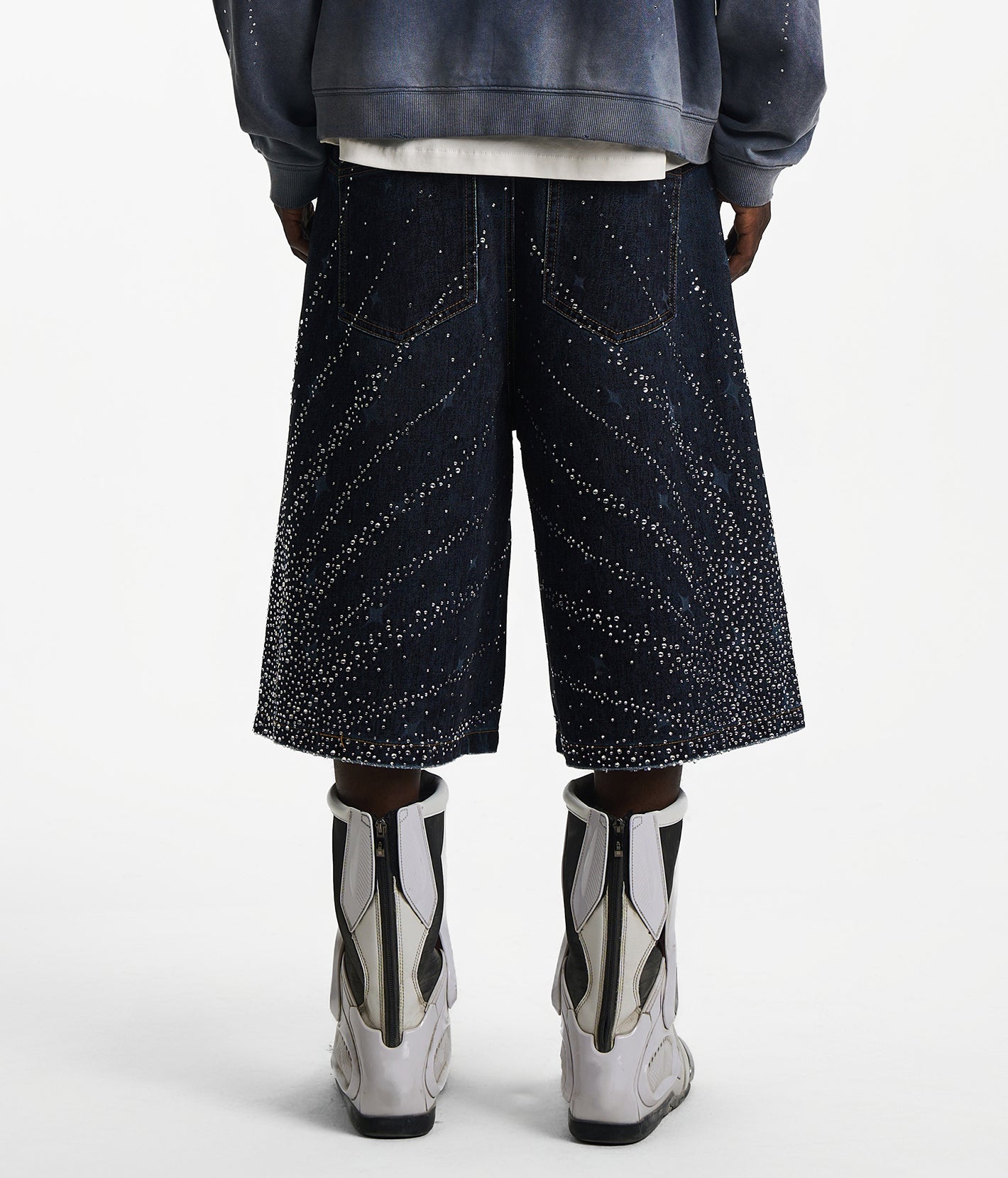 20K Starlight Diamond Denim Shorts Black | Birth of Royal Child