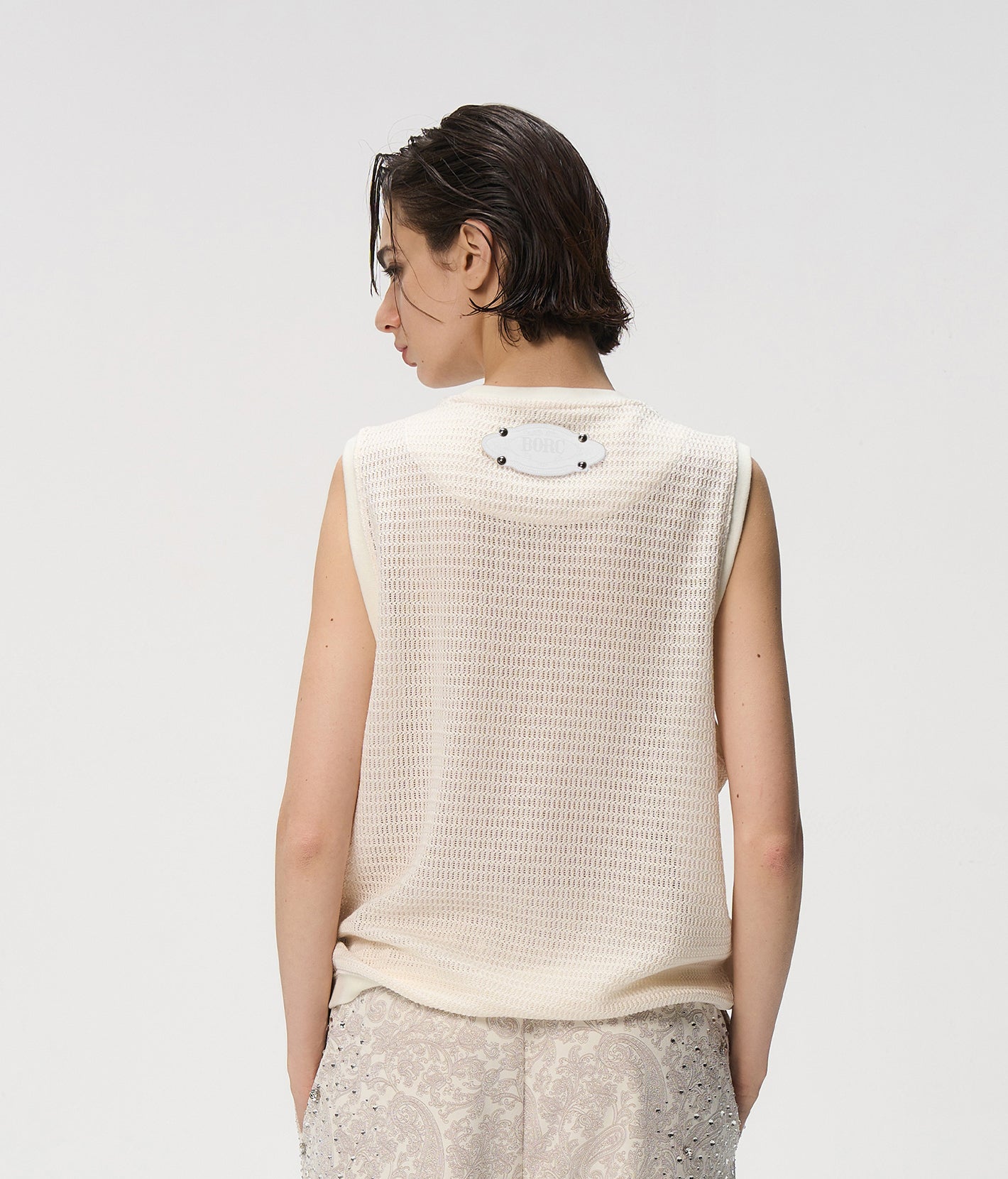 Fluid Layered Knit Tank In WHT