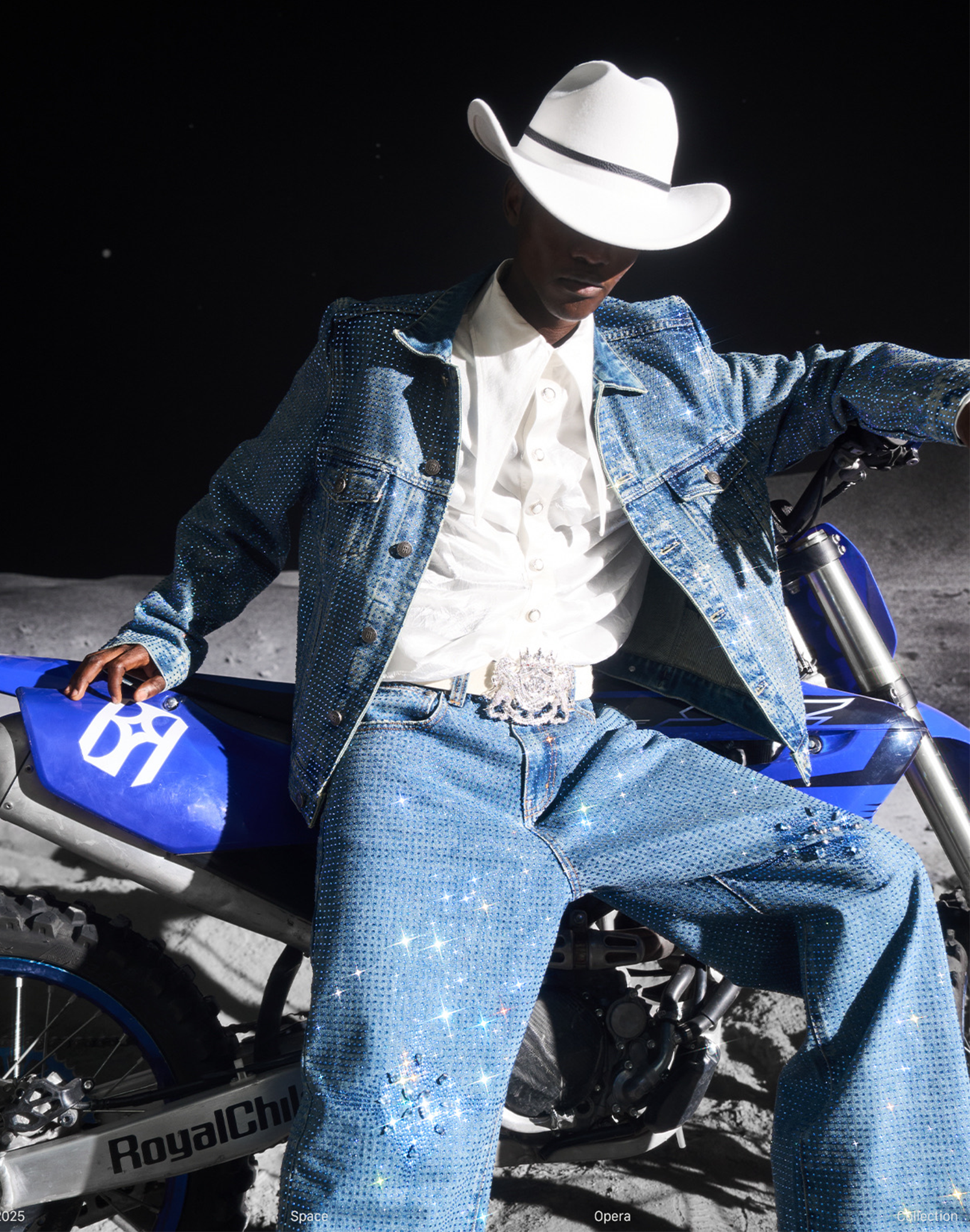 20k Diamond Vine Denim Jacket in BLU