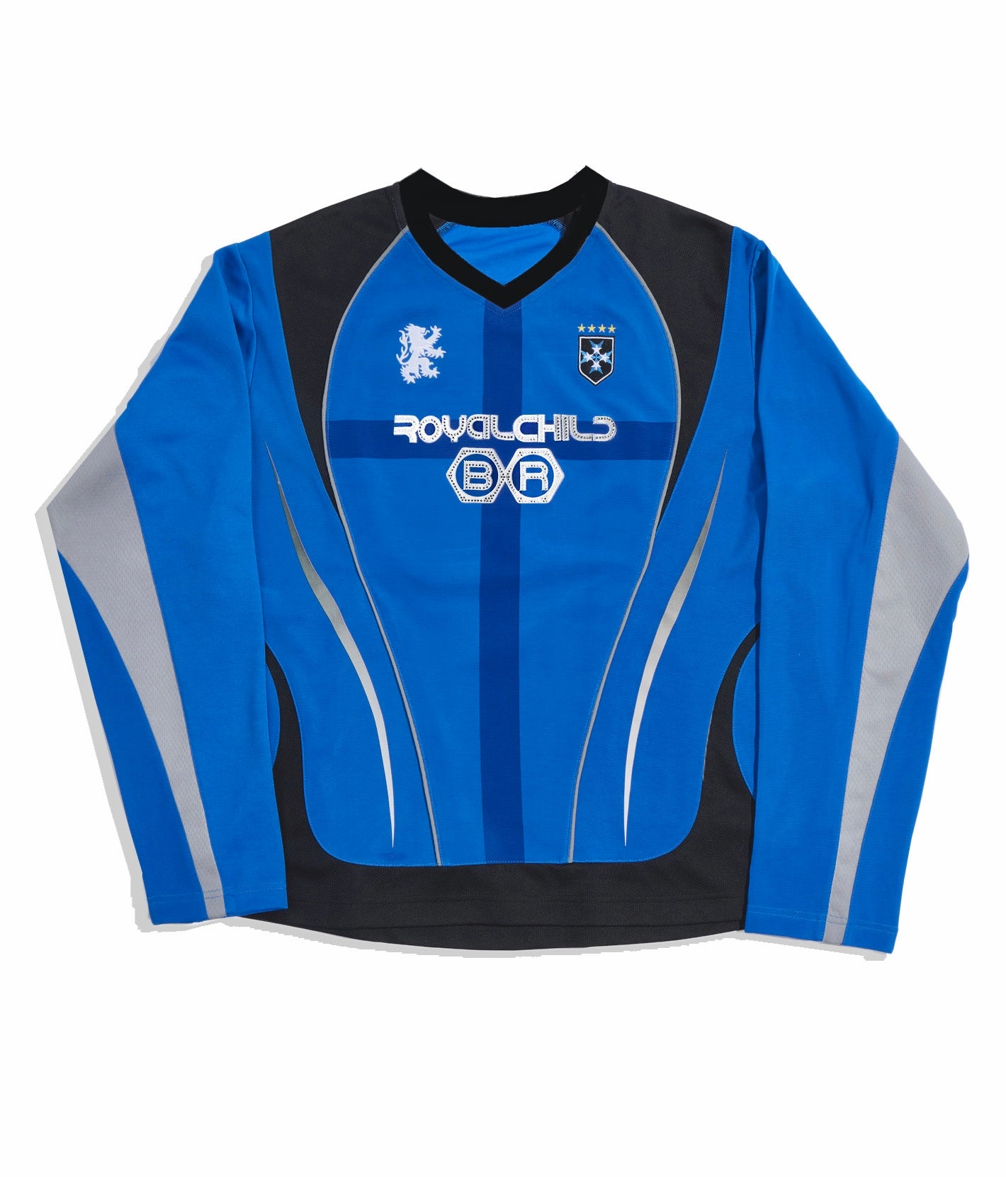 Crystal Braille Double-Collar Jersey Blue