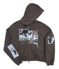 Patchwork Graphic 2 Way Zip Up Hoodie | Birth of Royal Child 