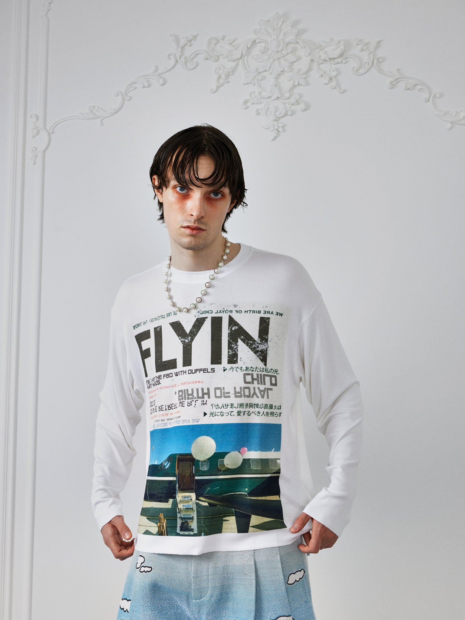 Private Jet Print Long-Sleeve Tshirt