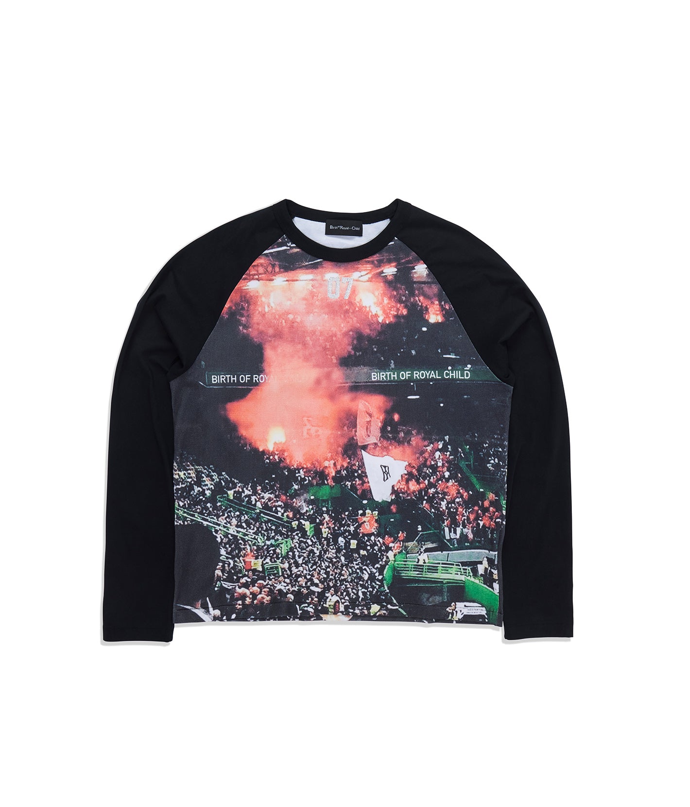 Stadium Flame Raglan Long Sleeve Tee Black