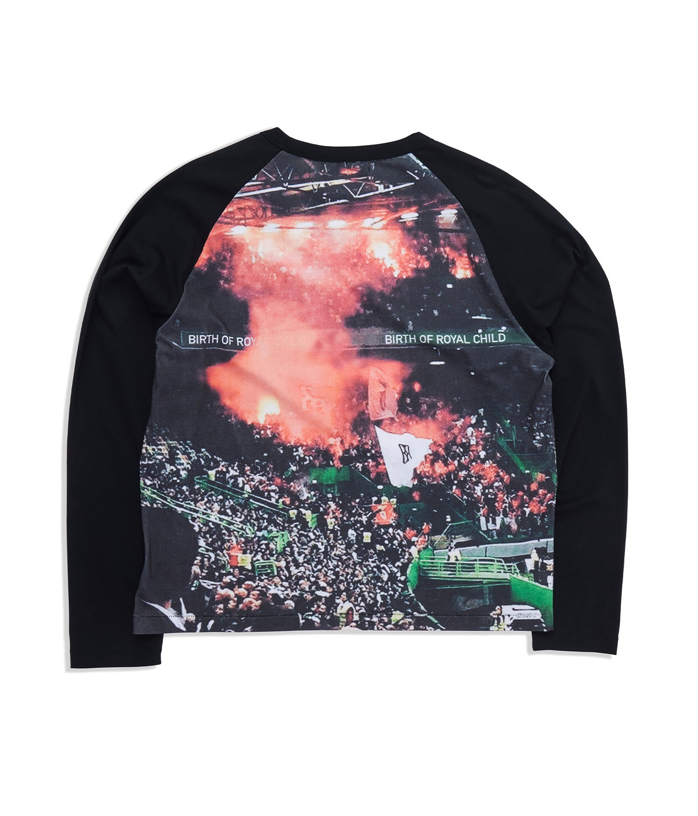 Stadium Flame Raglan Long Sleeve Tee Black