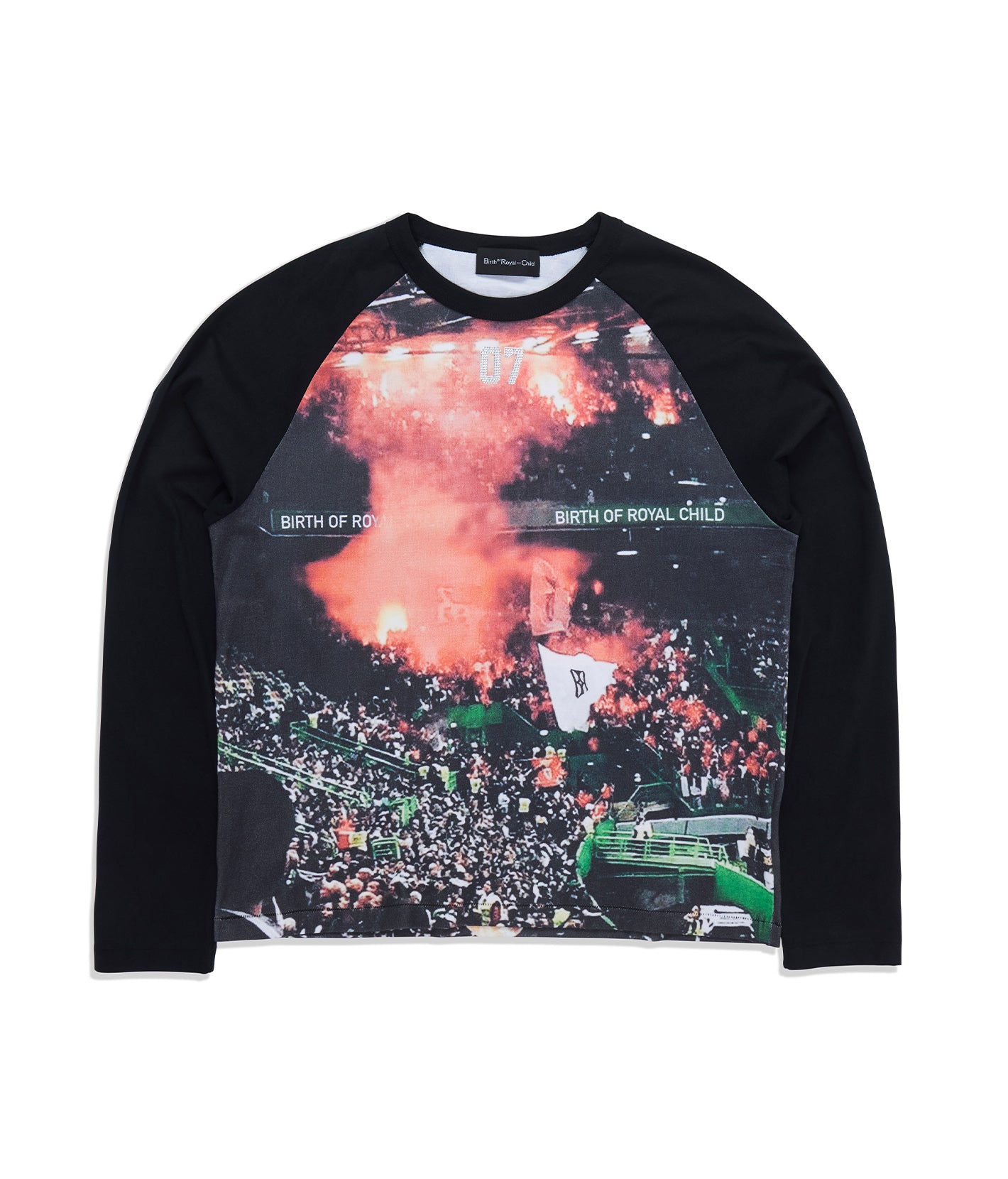 Stadium Flame Raglan Long Sleeve Tee Black