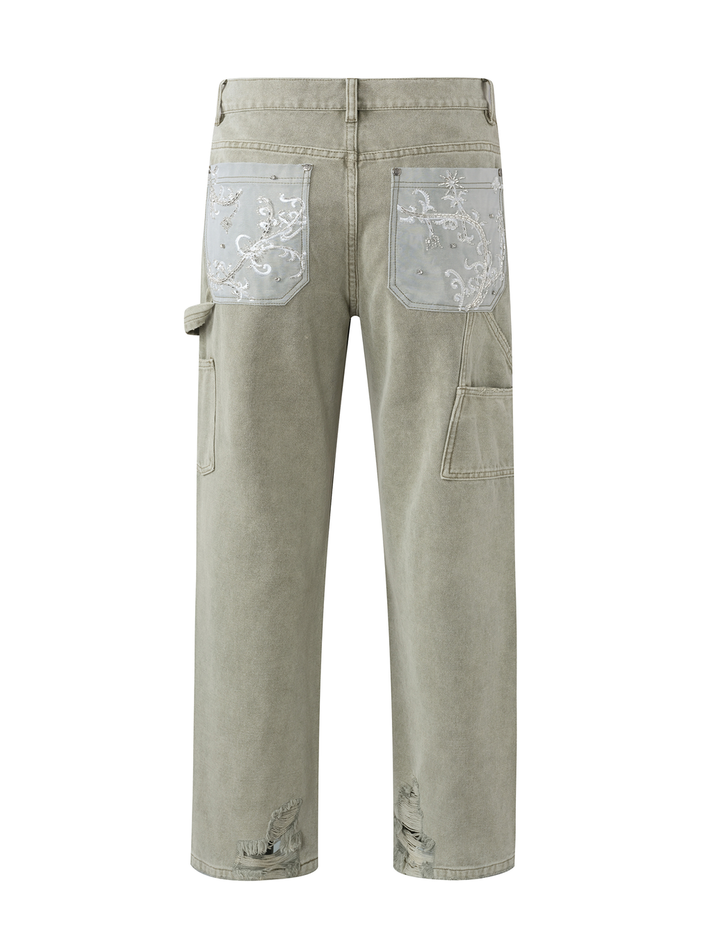 Beaded Embroidery Carpenter Pants