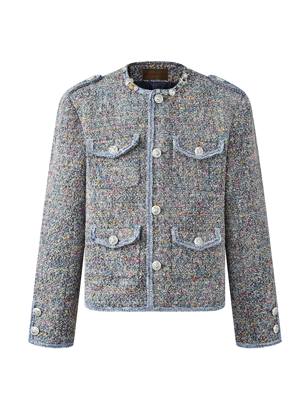 Bouclé Tweed Short Jacket DARK GRY