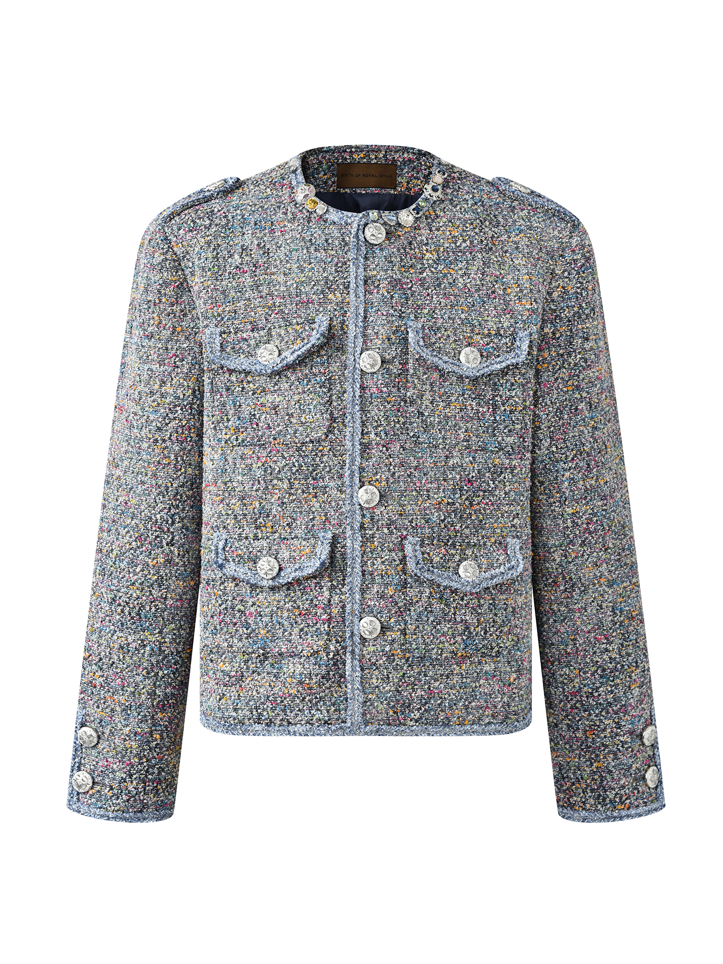Bouclé Tweed Short Jacket DARK GRY