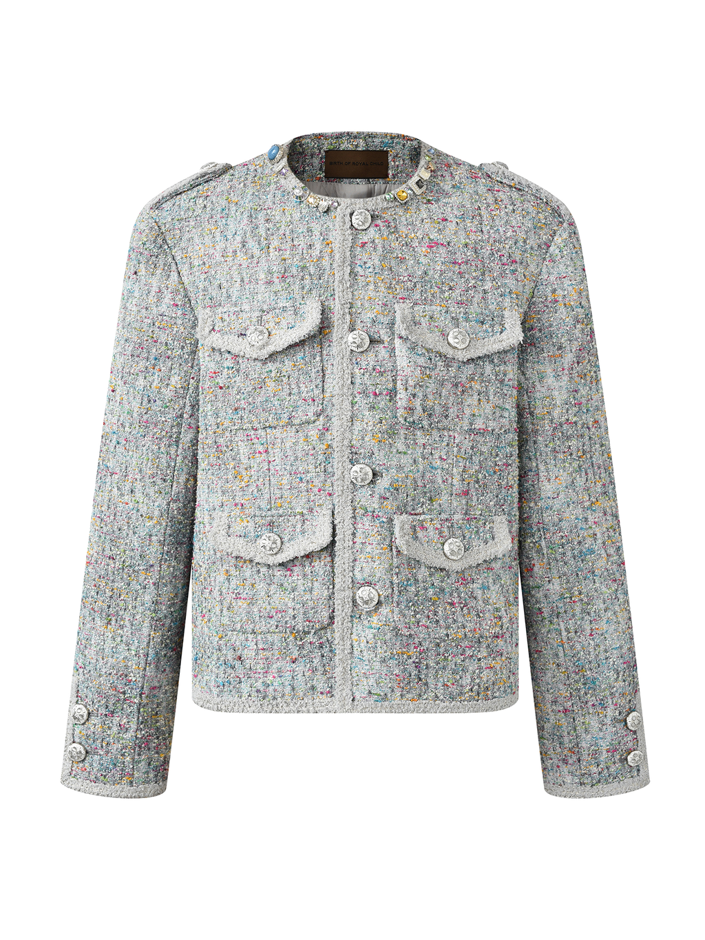 Bouclé Tweed Short Jacket LIGHT GRY