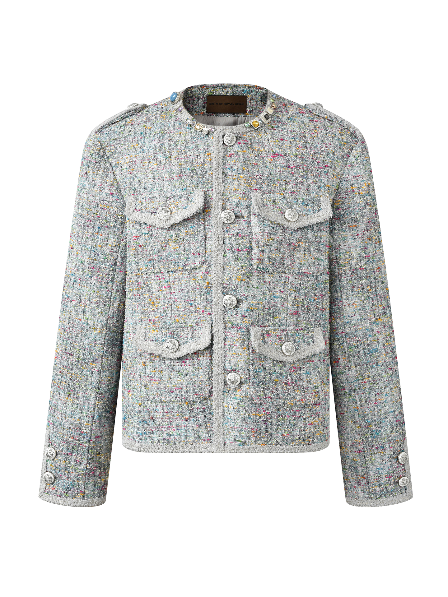 Bouclé Tweed Short Jacket LIGHT GRY