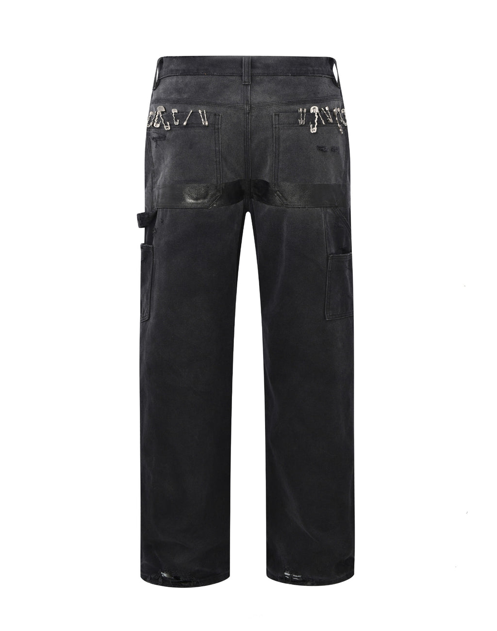 VINTAGE PIN WASHED CARPENTER PANTS IN BLK