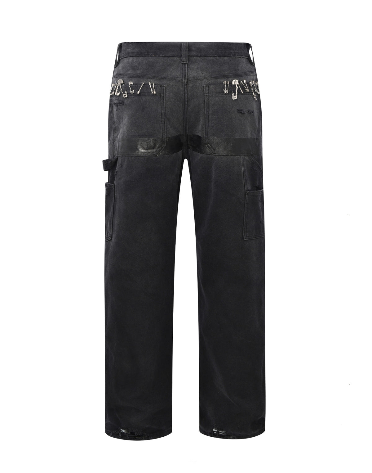 VINTAGE PIN WASHED CARPENTER PANTS IN BLK
