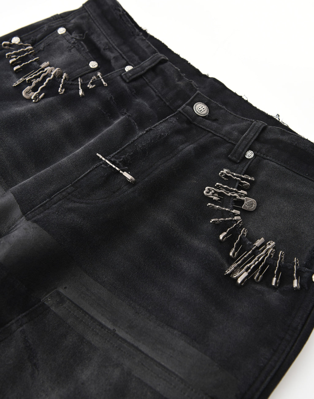 VINTAGE PIN WASHED CARPENTER PANTS IN BLK