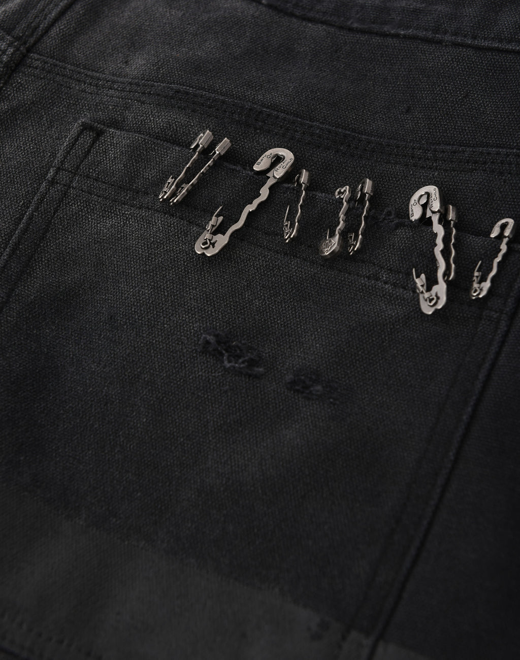 VINTAGE PIN WASHED CARPENTER PANTS IN BLK