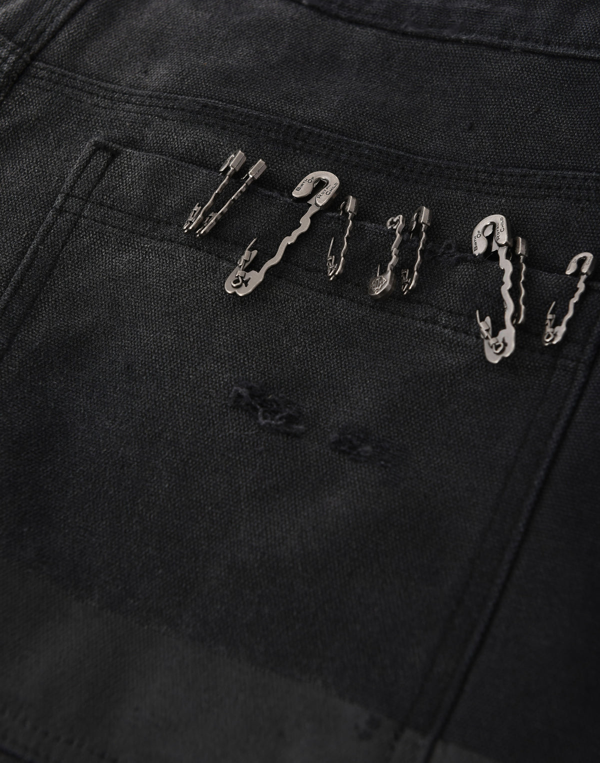VINTAGE PIN WASHED CARPENTER PANTS IN BLK