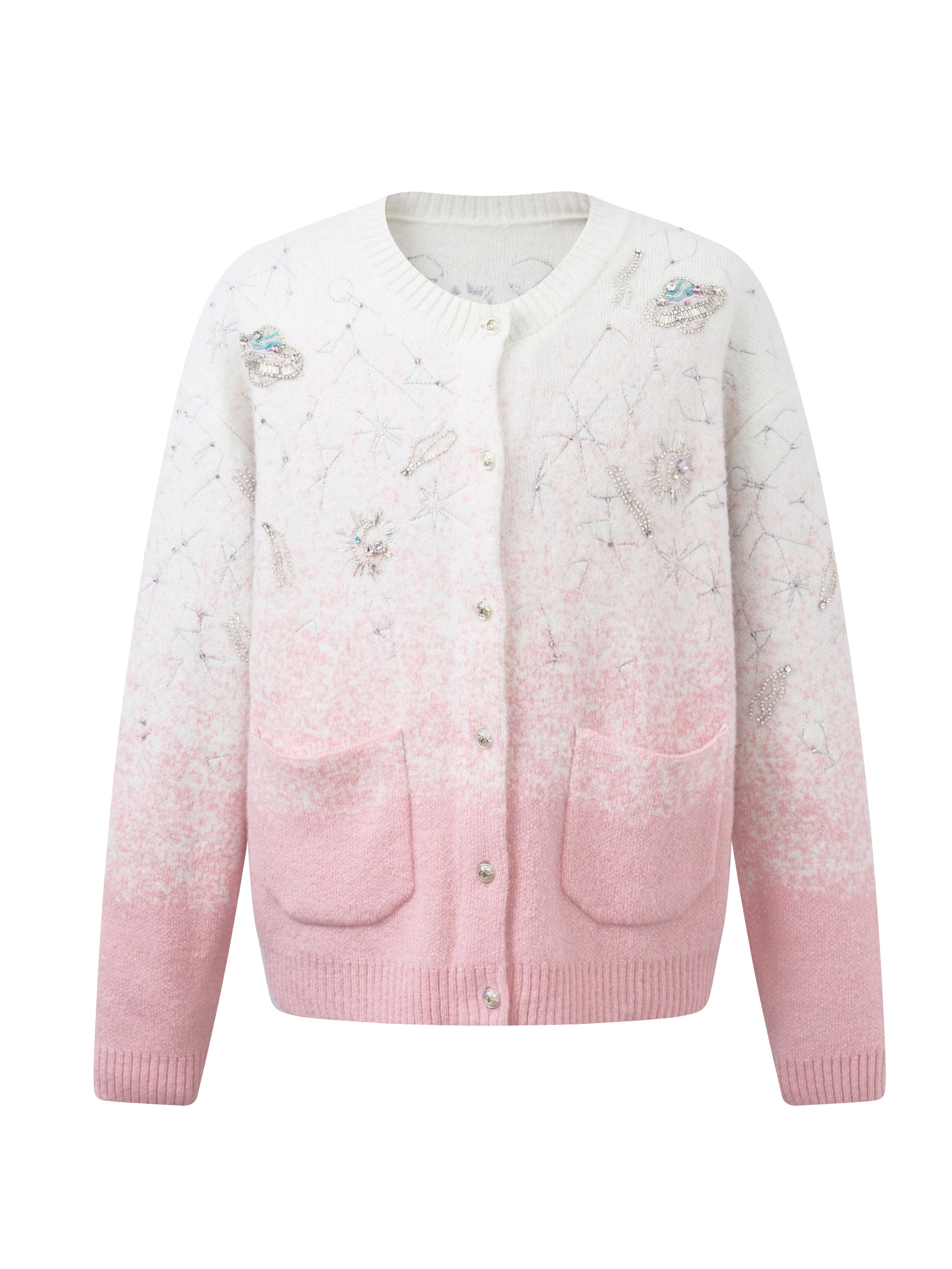 Stardust Pink Embroidered Cardigan