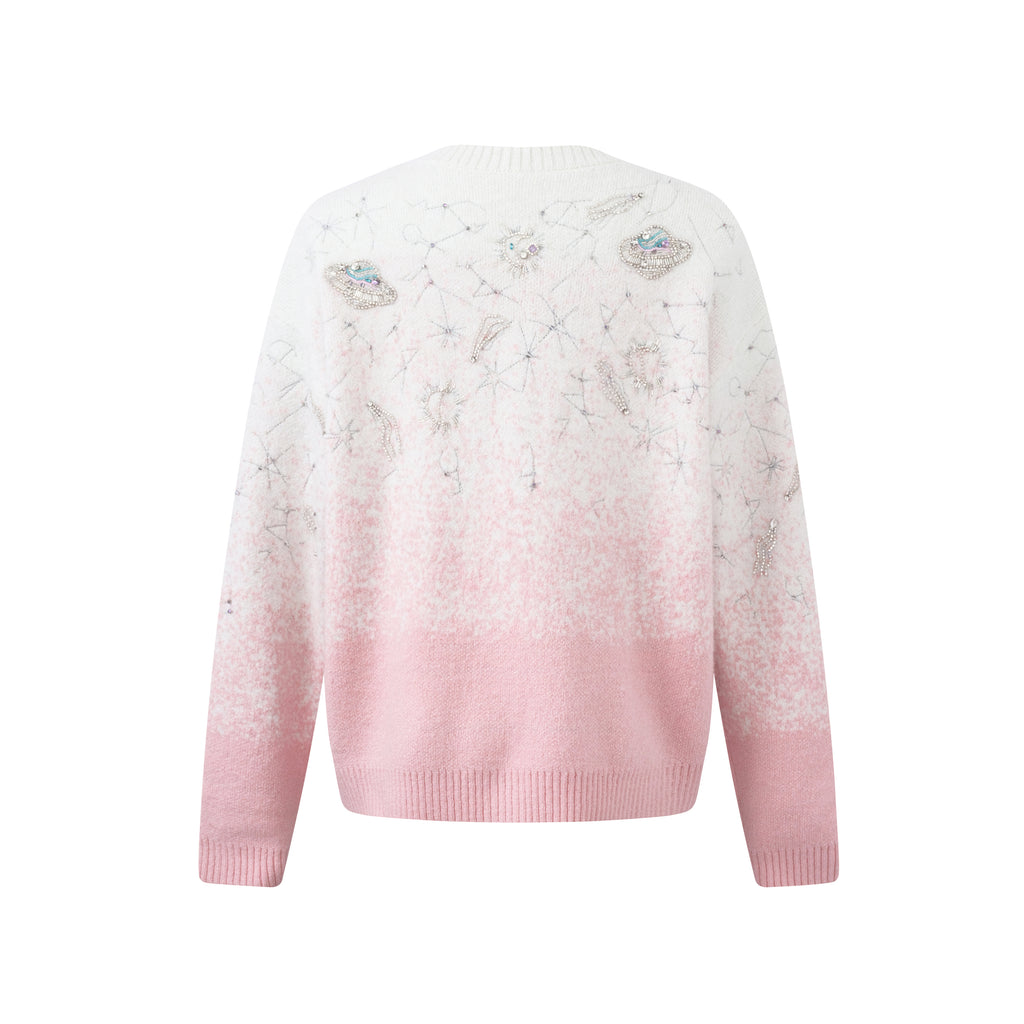 Stardust Pink Embroidered Cardigan