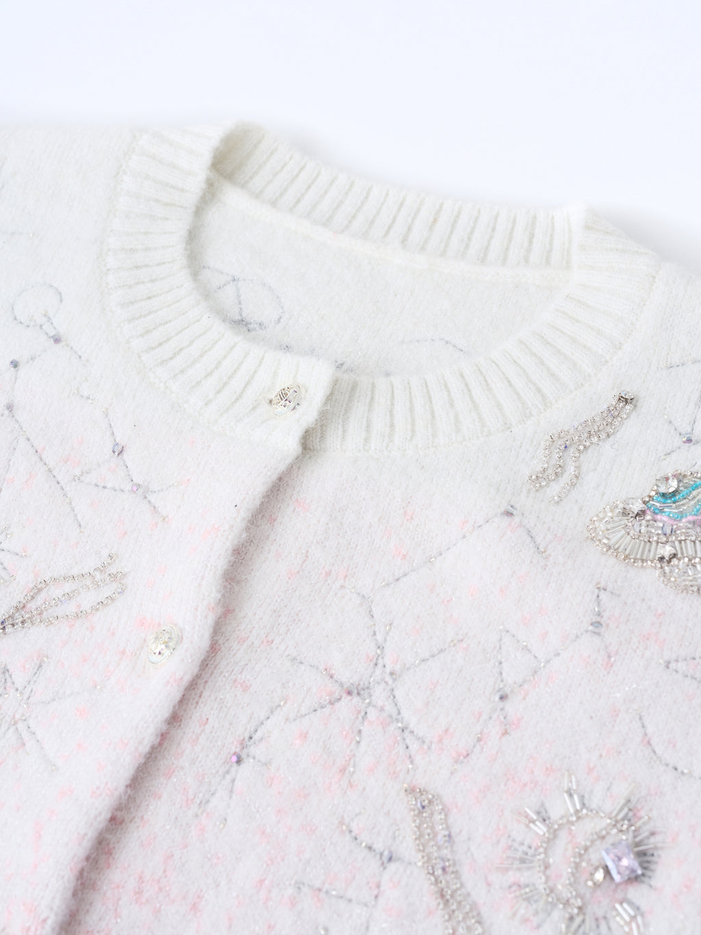 Stardust Pink Embroidered Cardigan