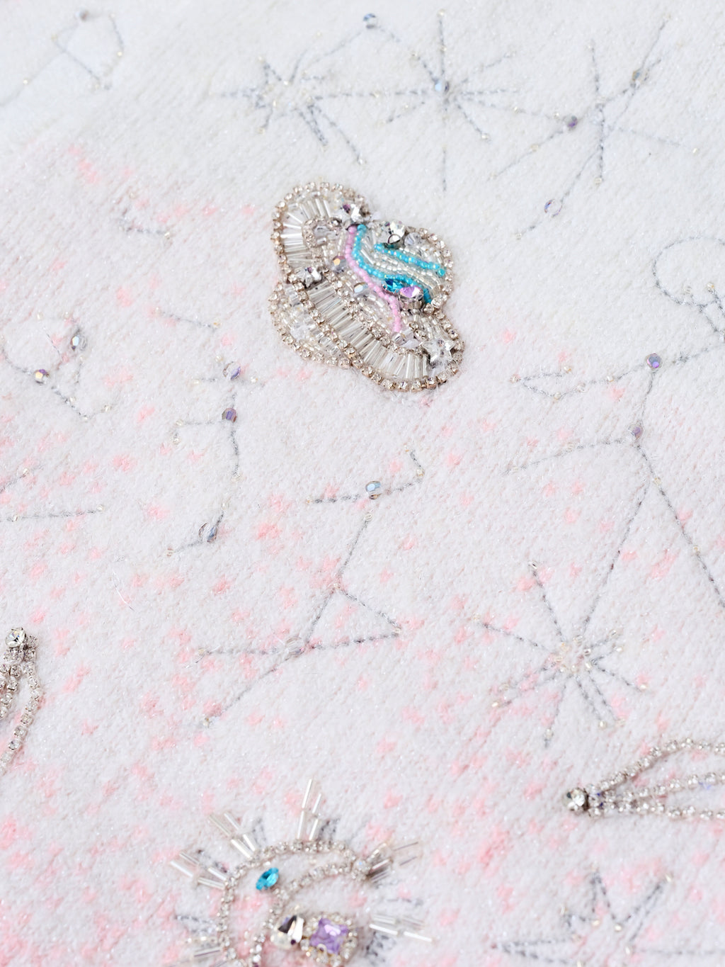 Stardust Pink Embroidered Cardigan