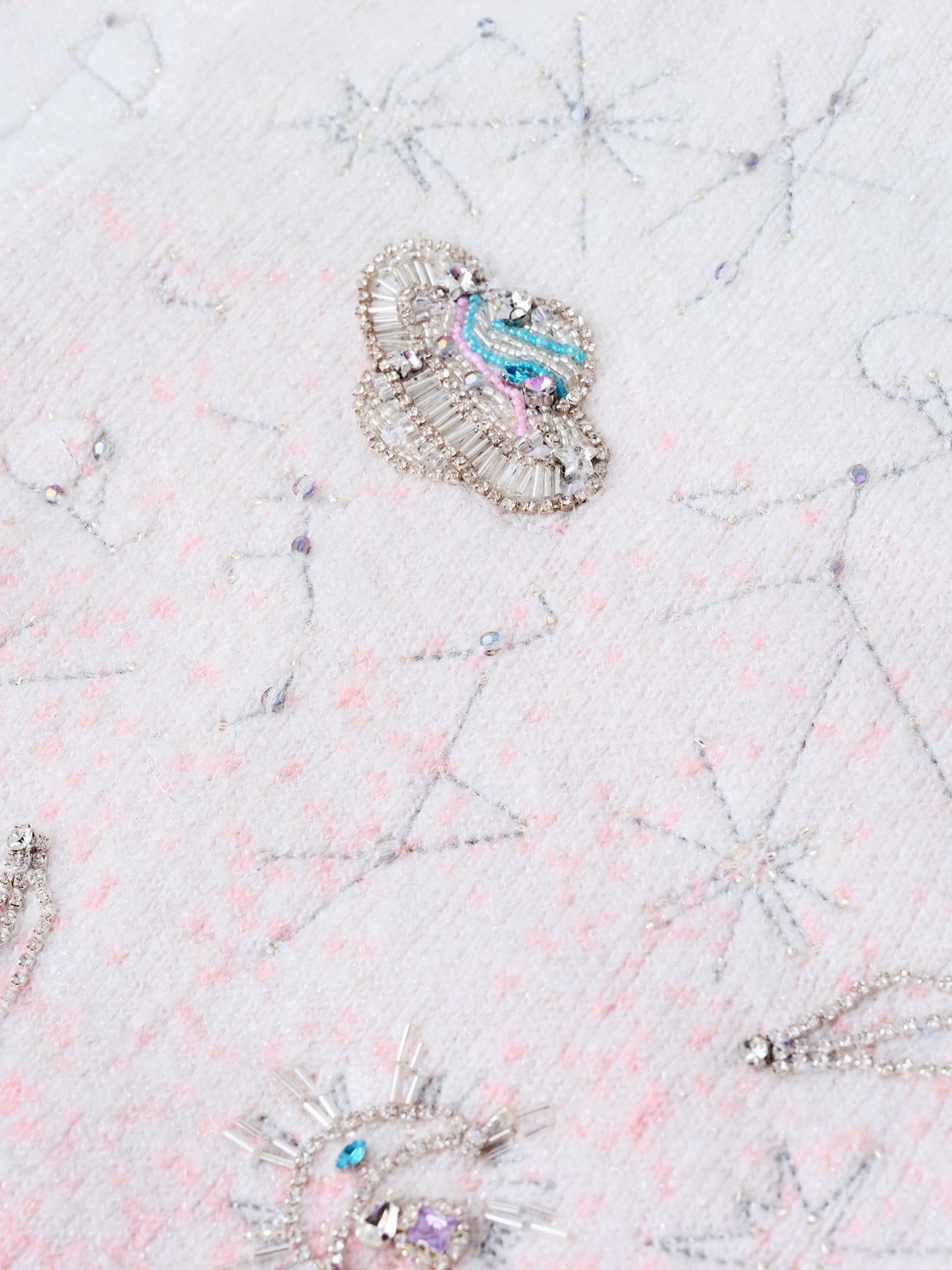 Stardust Pink Embroidered Cardigan