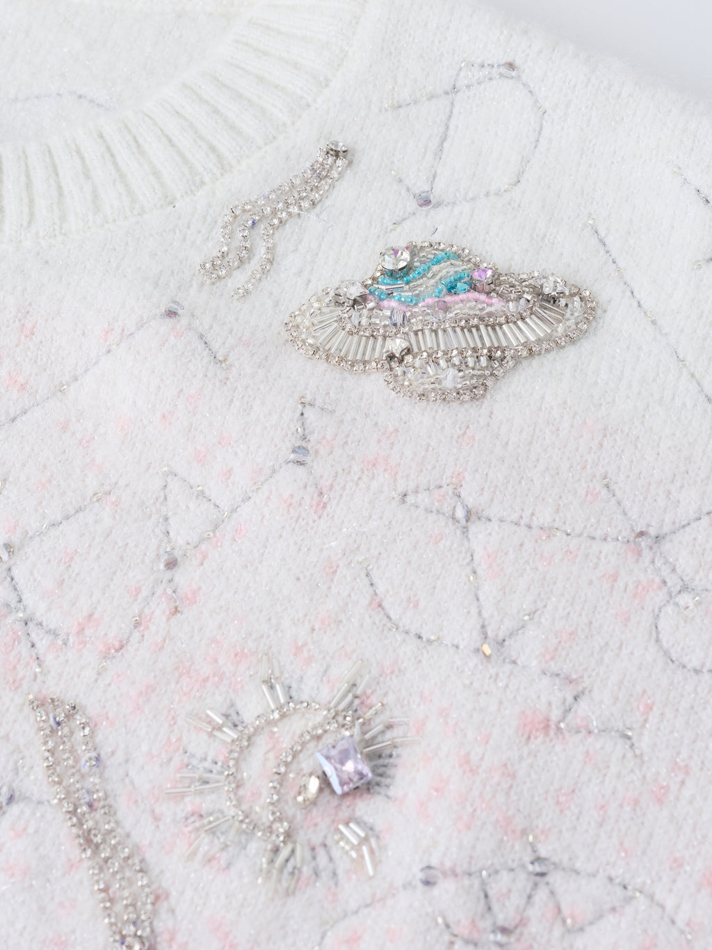 Stardust Pink Embroidered Cardigan