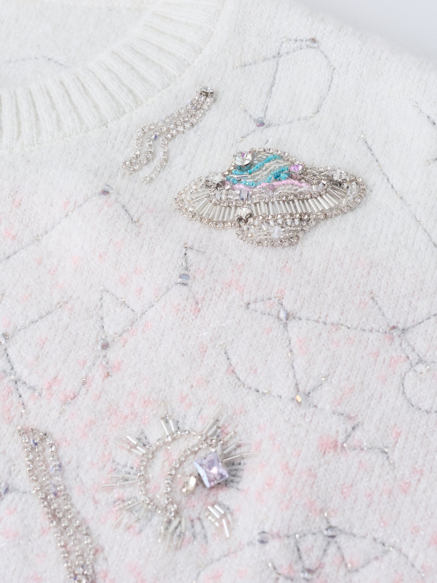 Stardust Pink Embroidered Cardigan