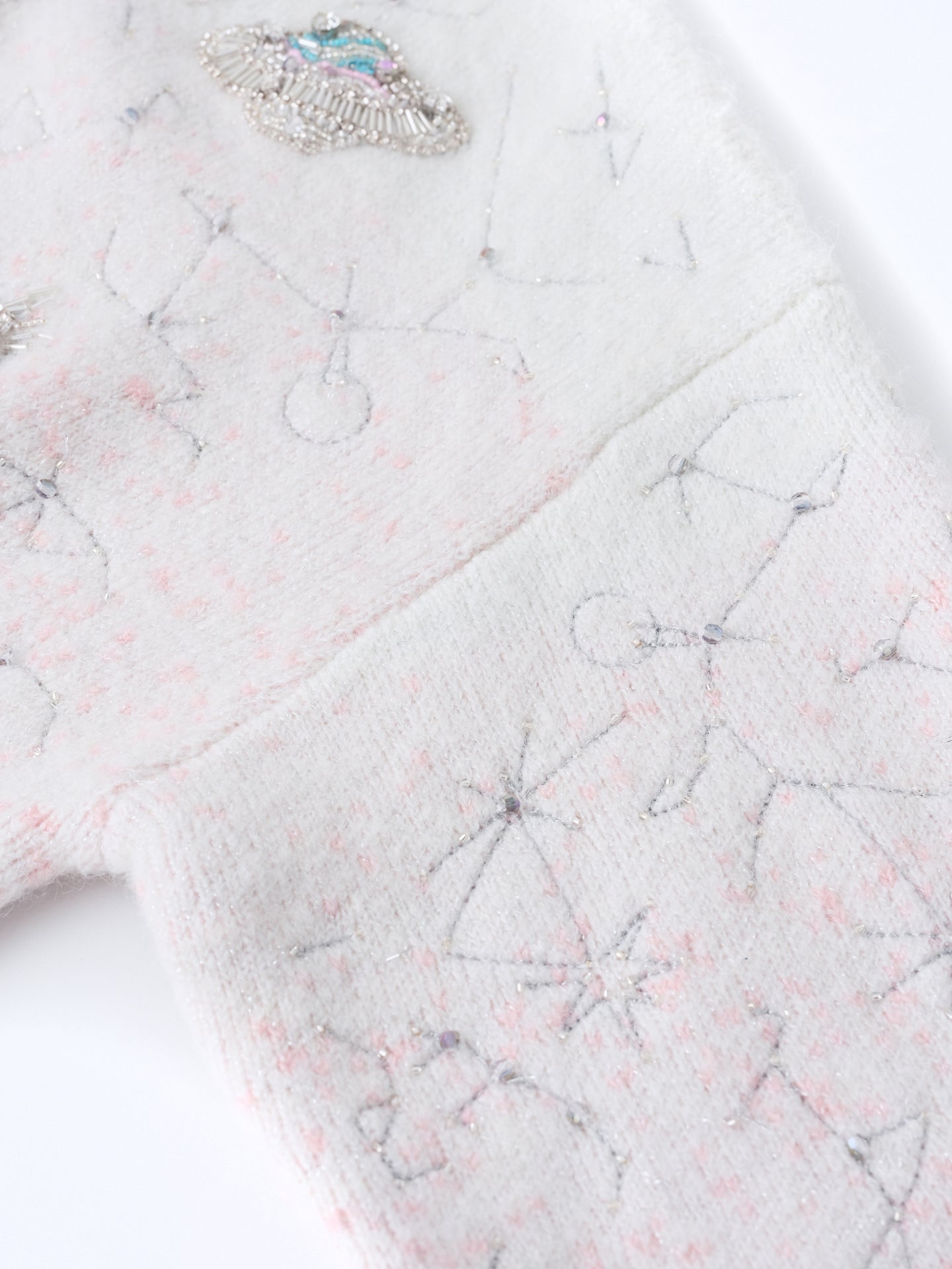 Stardust Pink Embroidered Cardigan