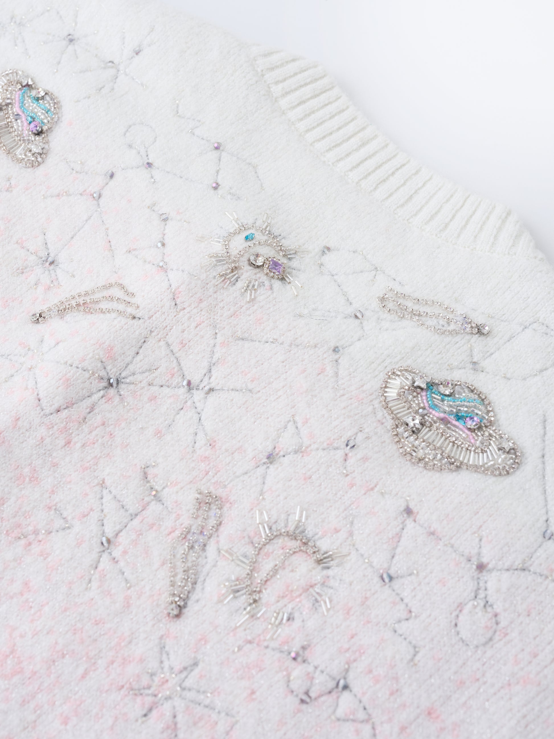 Stardust Pink Embroidered Cardigan