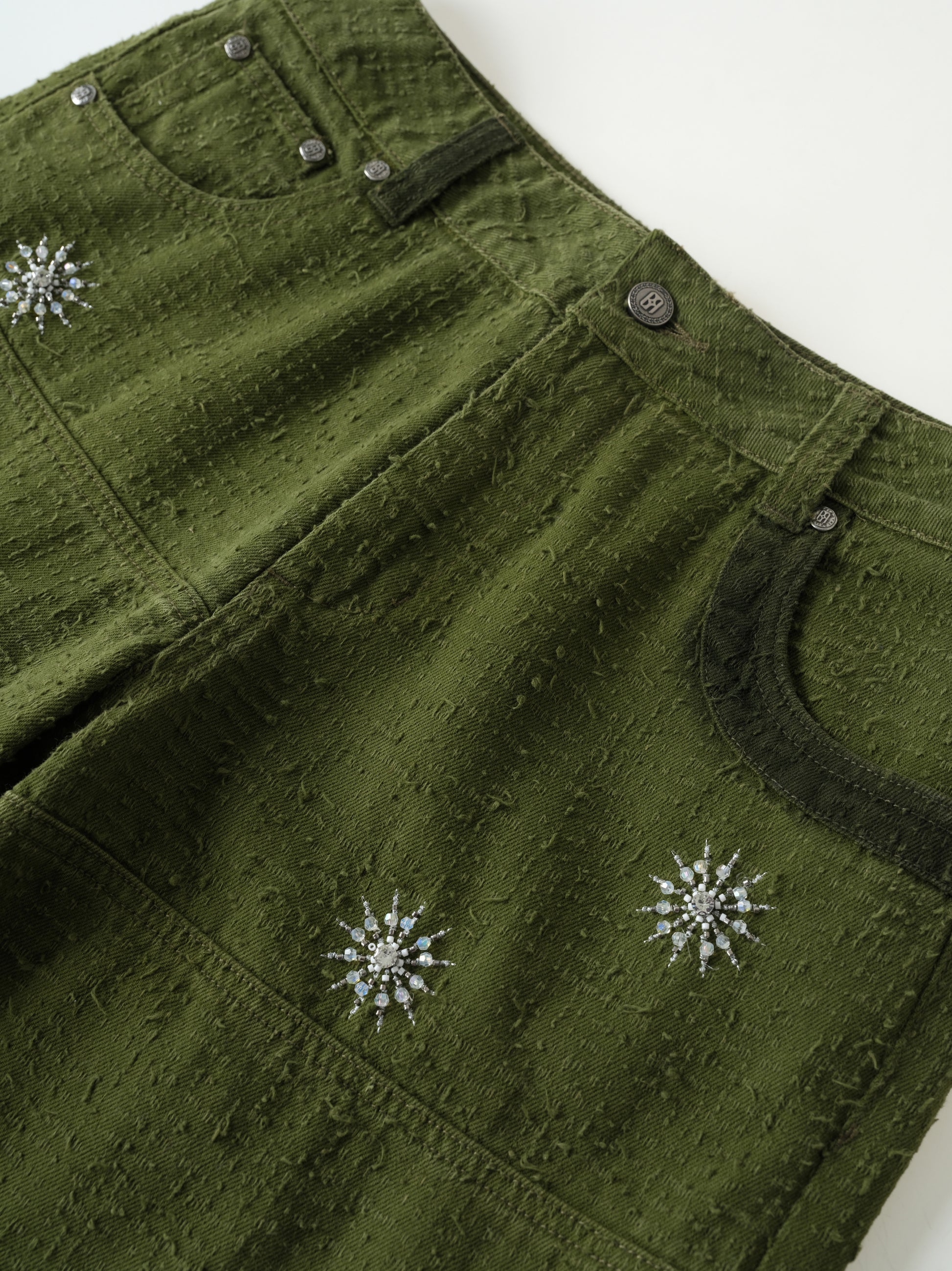 Beaded Patch Cargo Pants