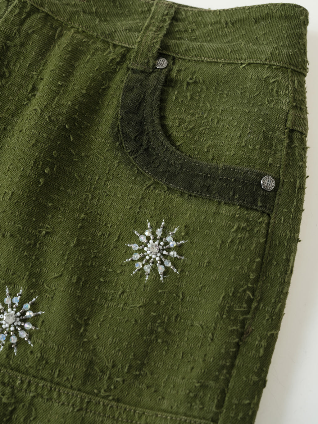 Beaded Patch Cargo Pants