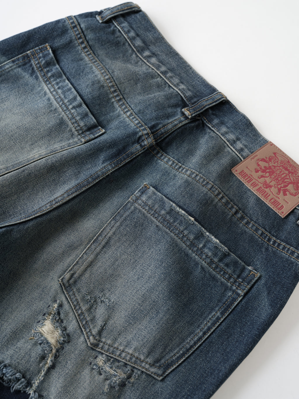 Distressed Embroidery Bootcut Denim