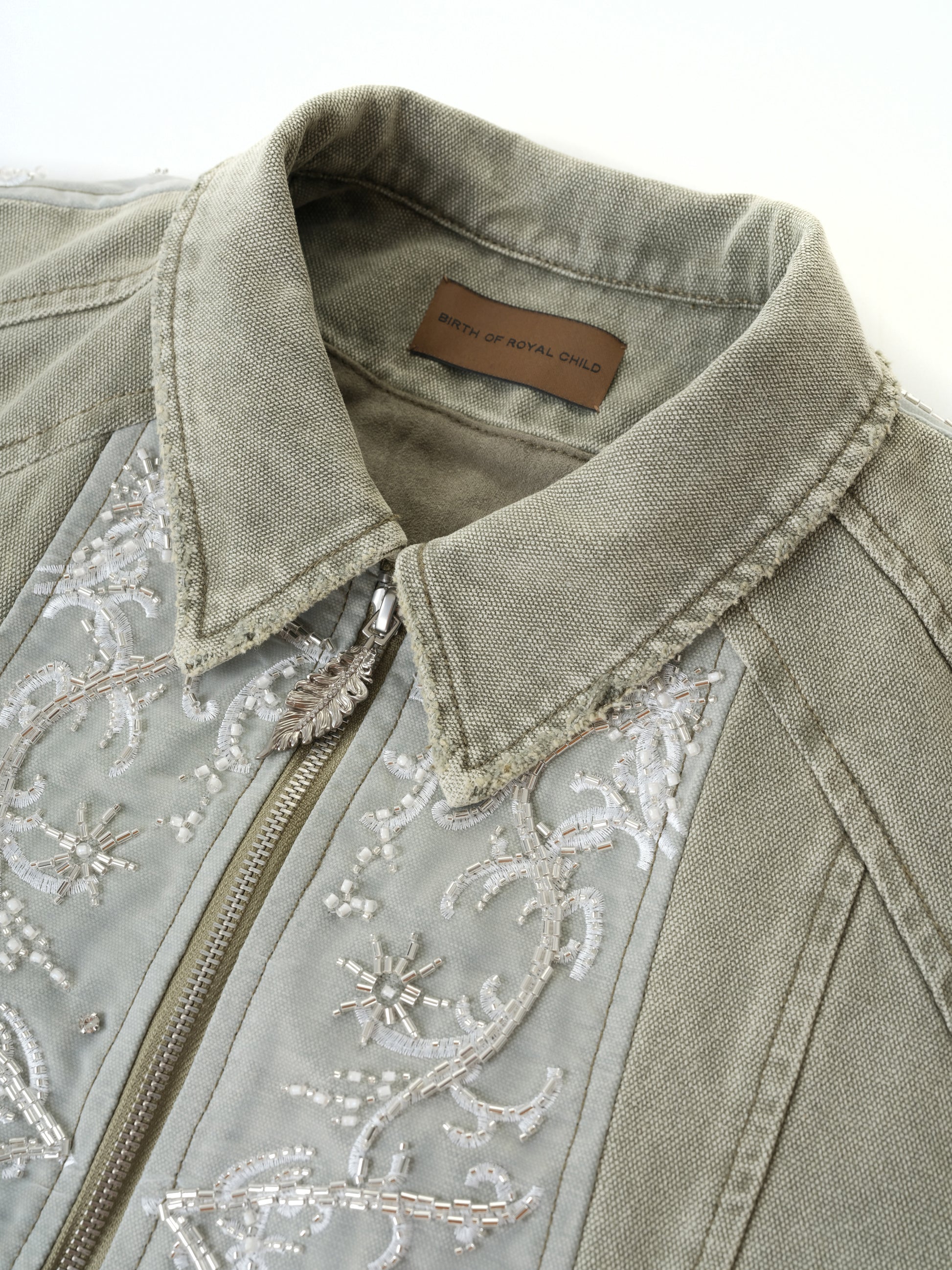 Beaded Embroidery Workwear Jacket