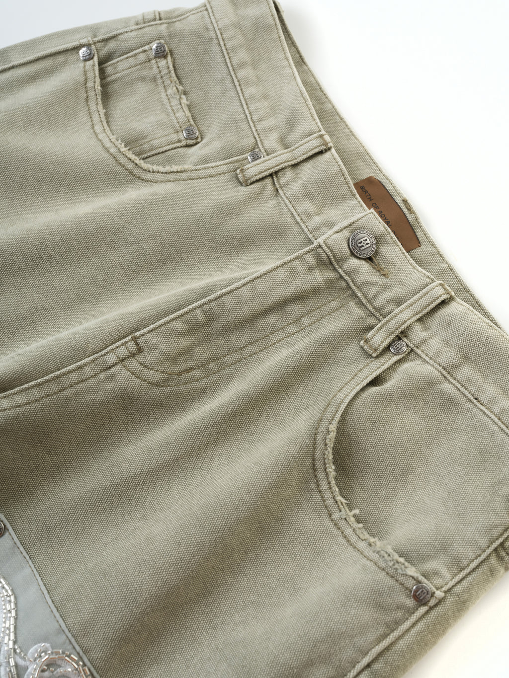 Beaded Embroidery Carpenter Pants