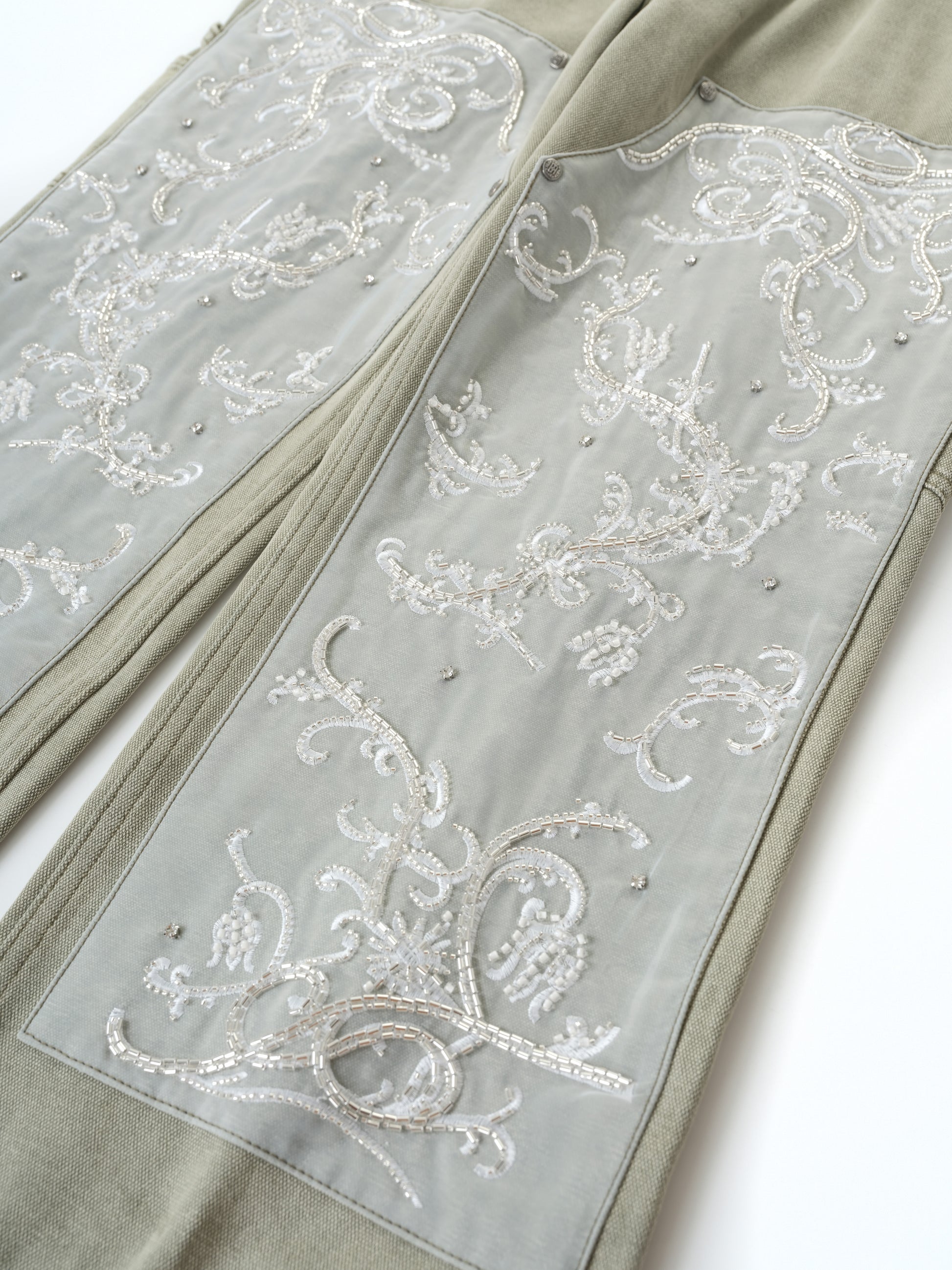 Beaded Embroidery Carpenter Pants