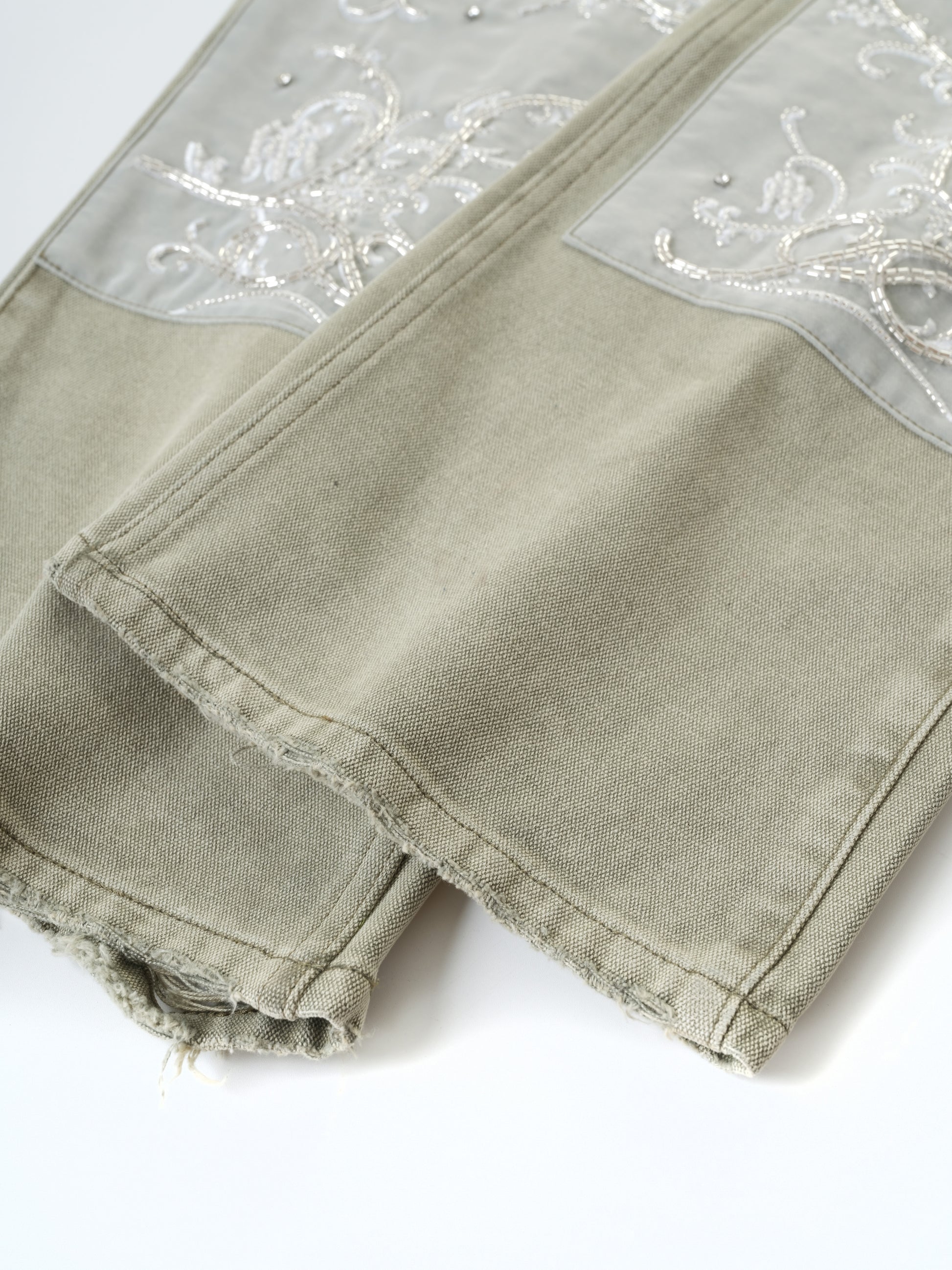 Beaded Embroidery Carpenter Pants