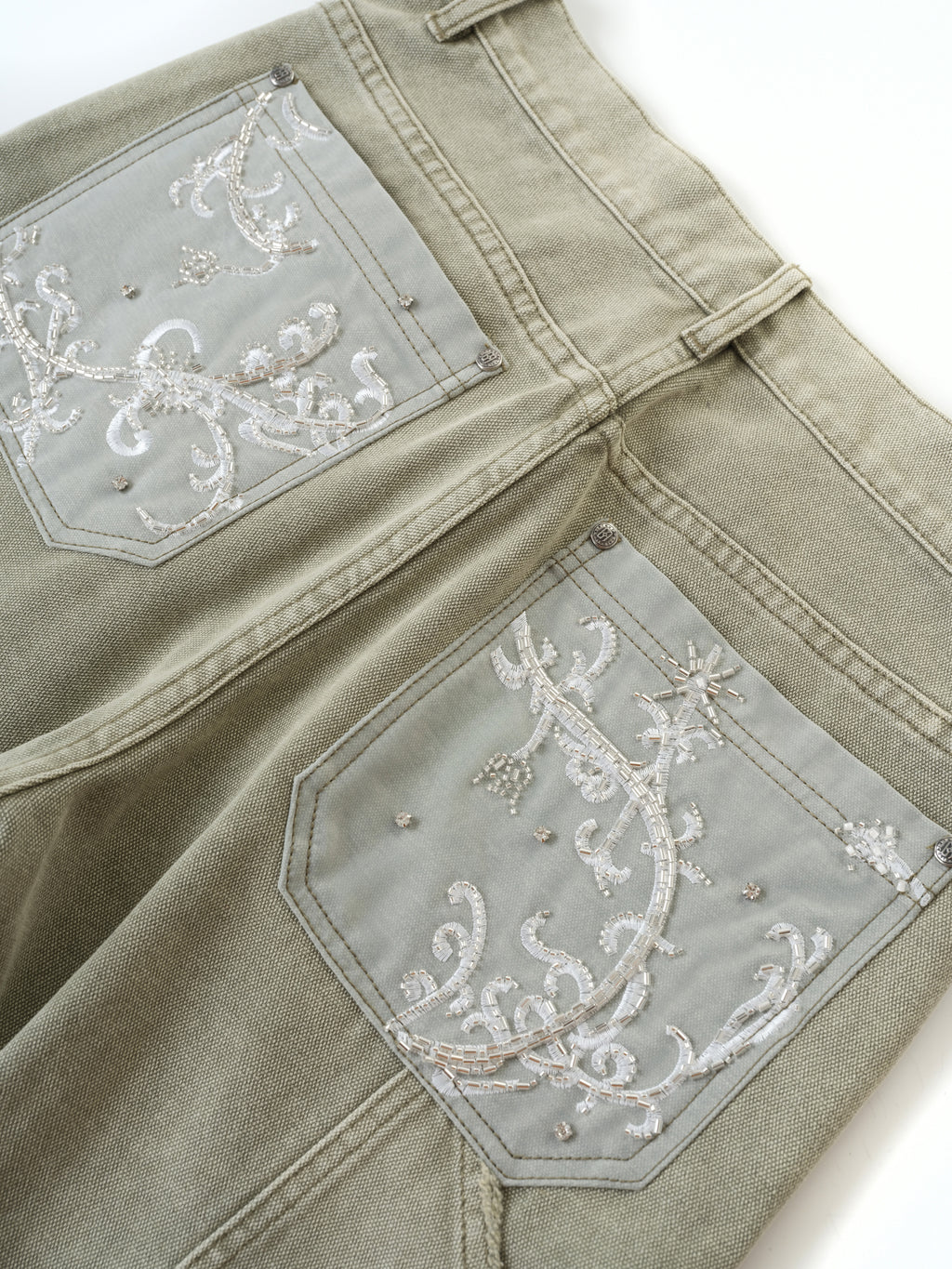 Beaded Embroidery Carpenter Pants