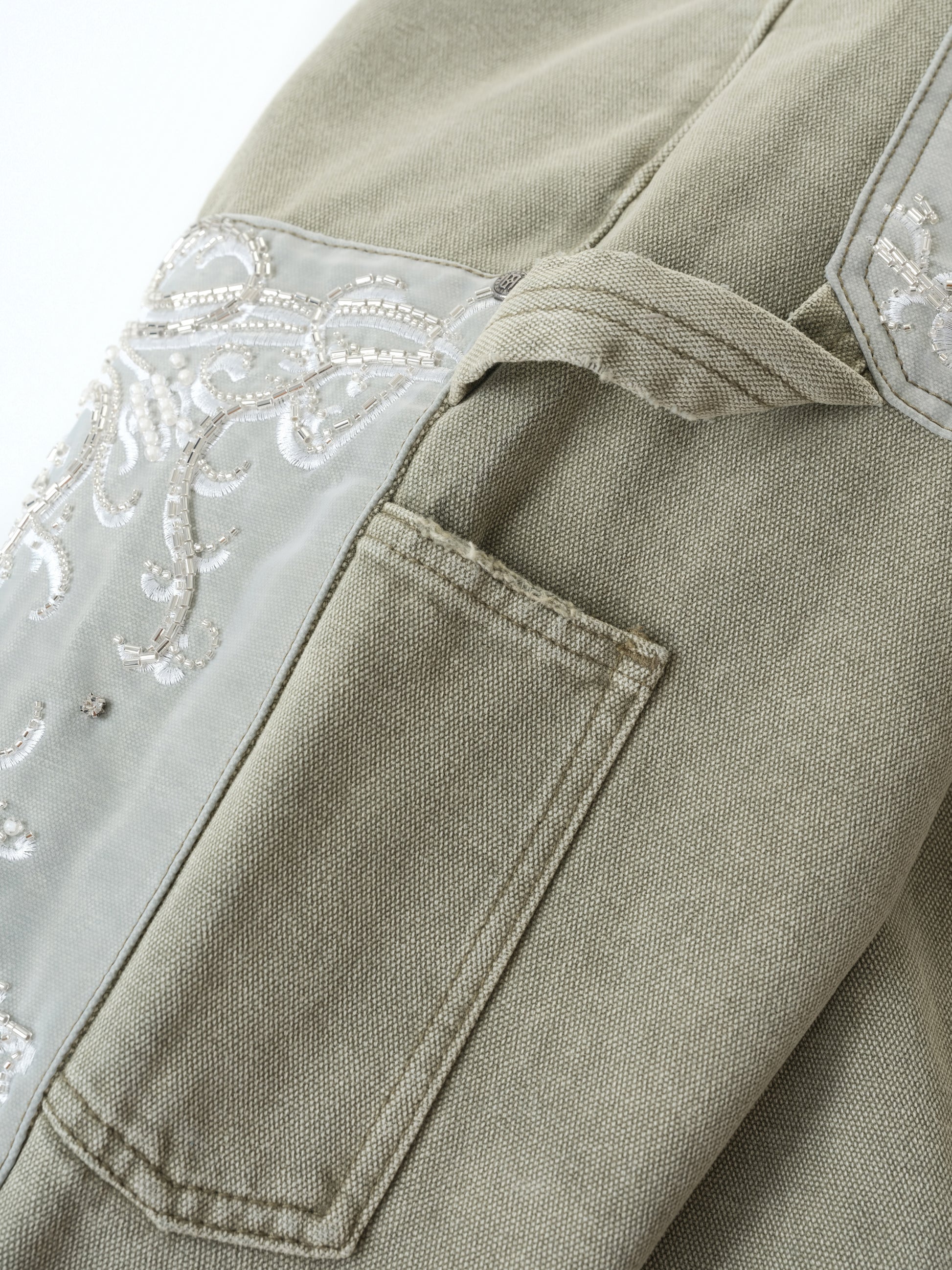 Beaded Embroidery Carpenter Pants