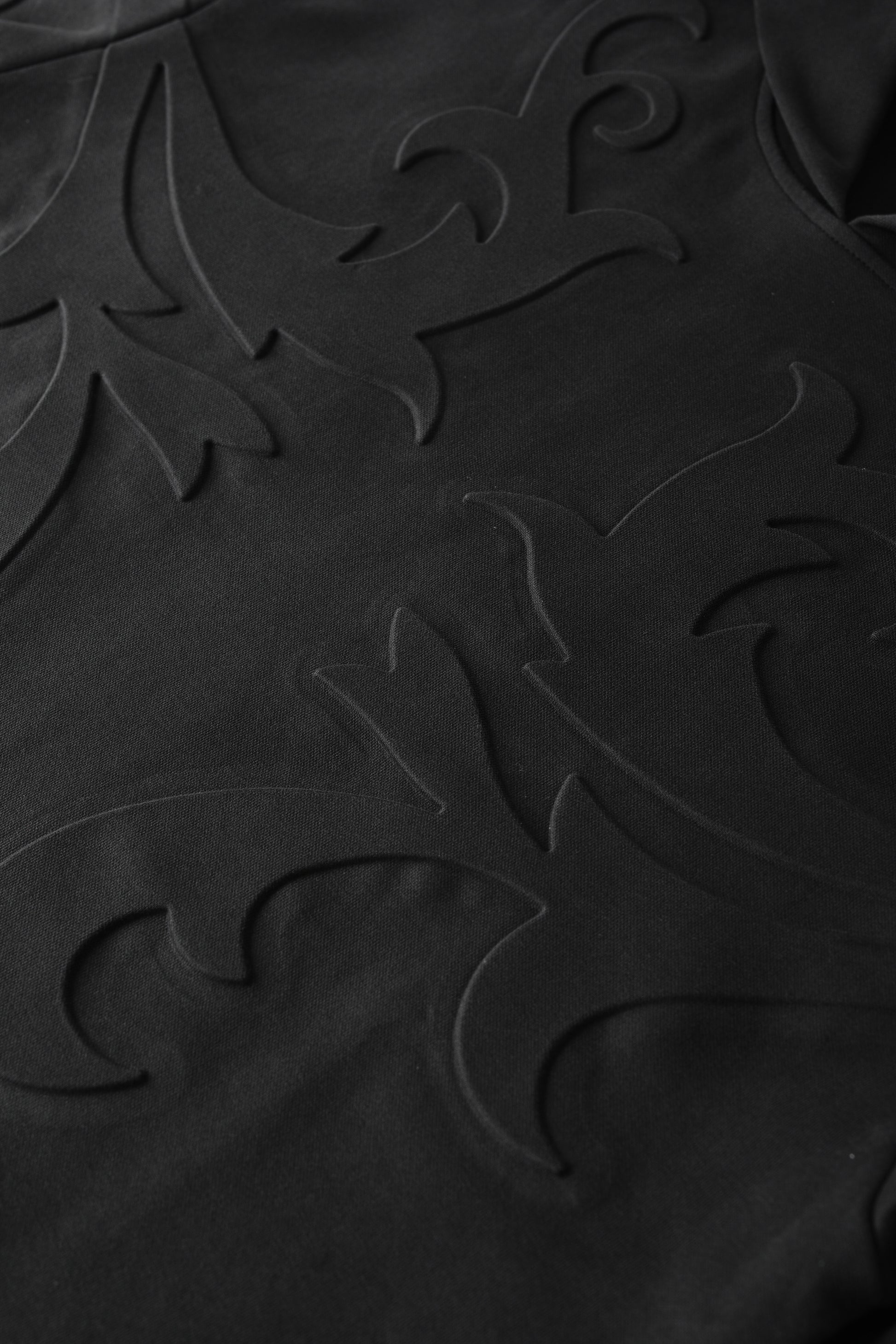 3D Flower Relief Hoodie BLK