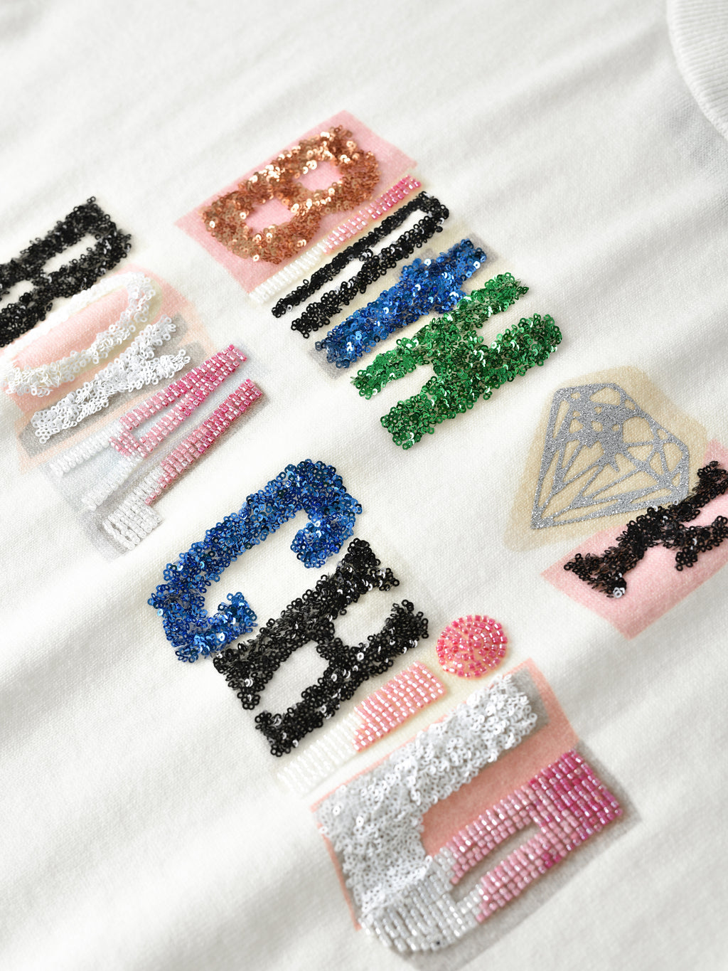 Sequin Logo Long-Sleeve Tee