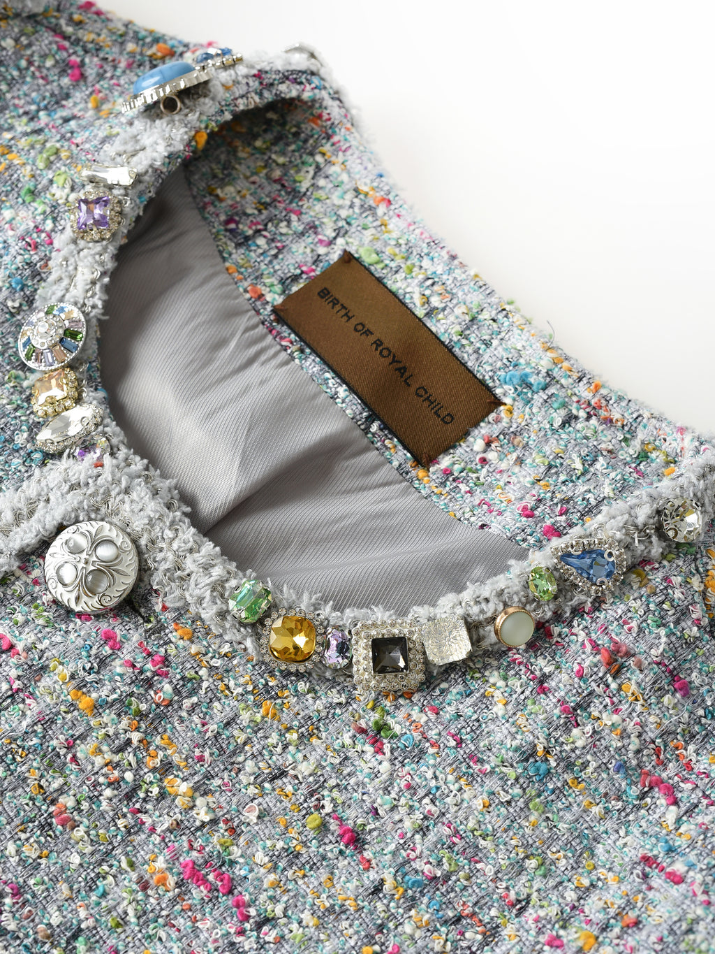 Bouclé Tweed Short Jacket LIGHT GRY