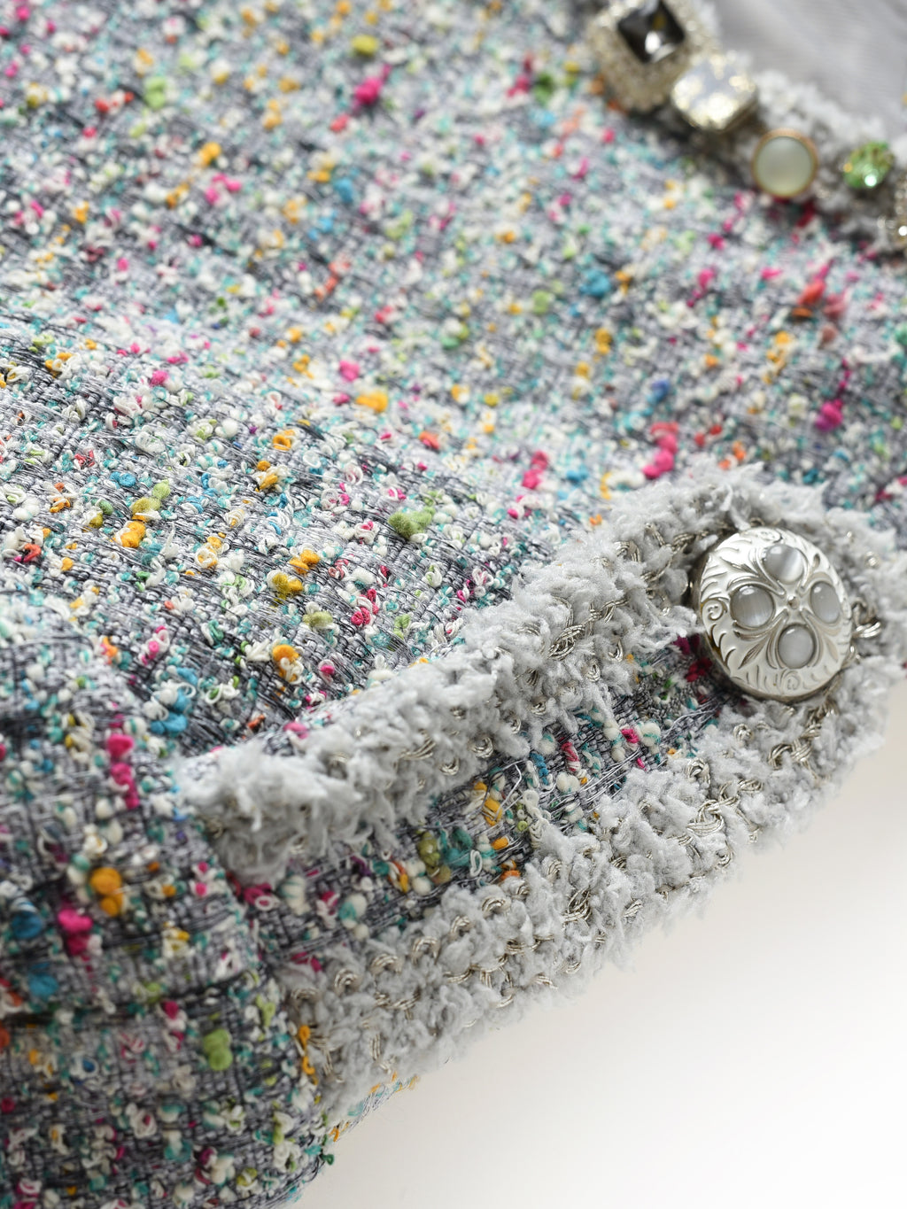 Bouclé Tweed Short Jacket LIGHT GRY