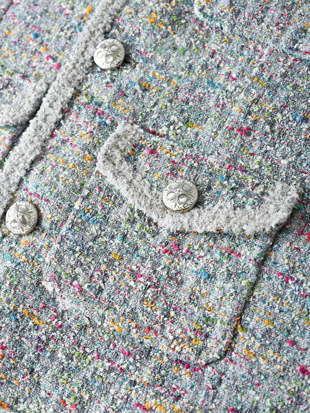 Bouclé Tweed Short Jacket LIGHT GRY